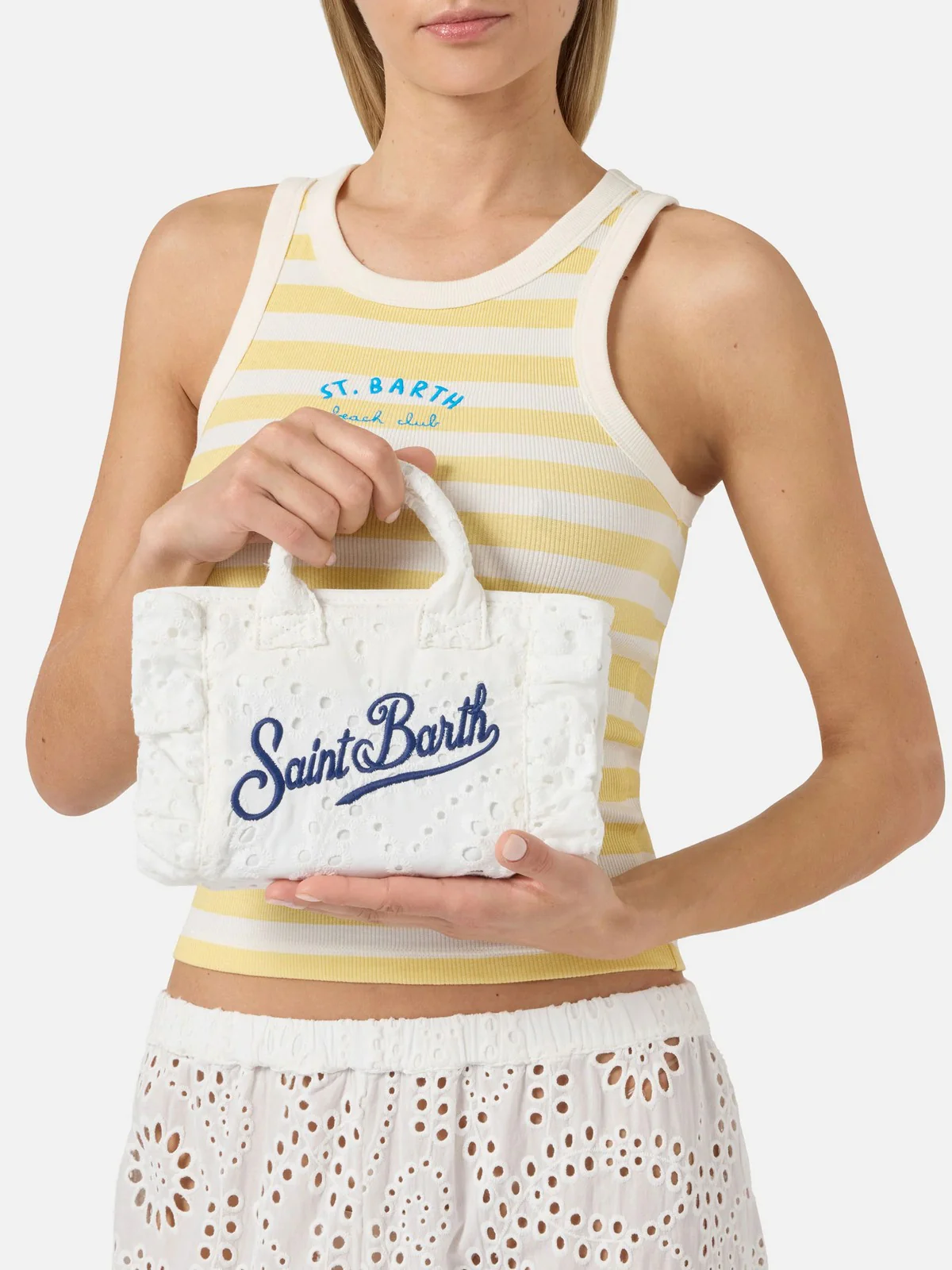 MC2 SAINT BARTH Borsa Donna  VANITY MINI VOLANT 00434L COTTON FLOWER EMBROIDERY 01 EMB - Image 2