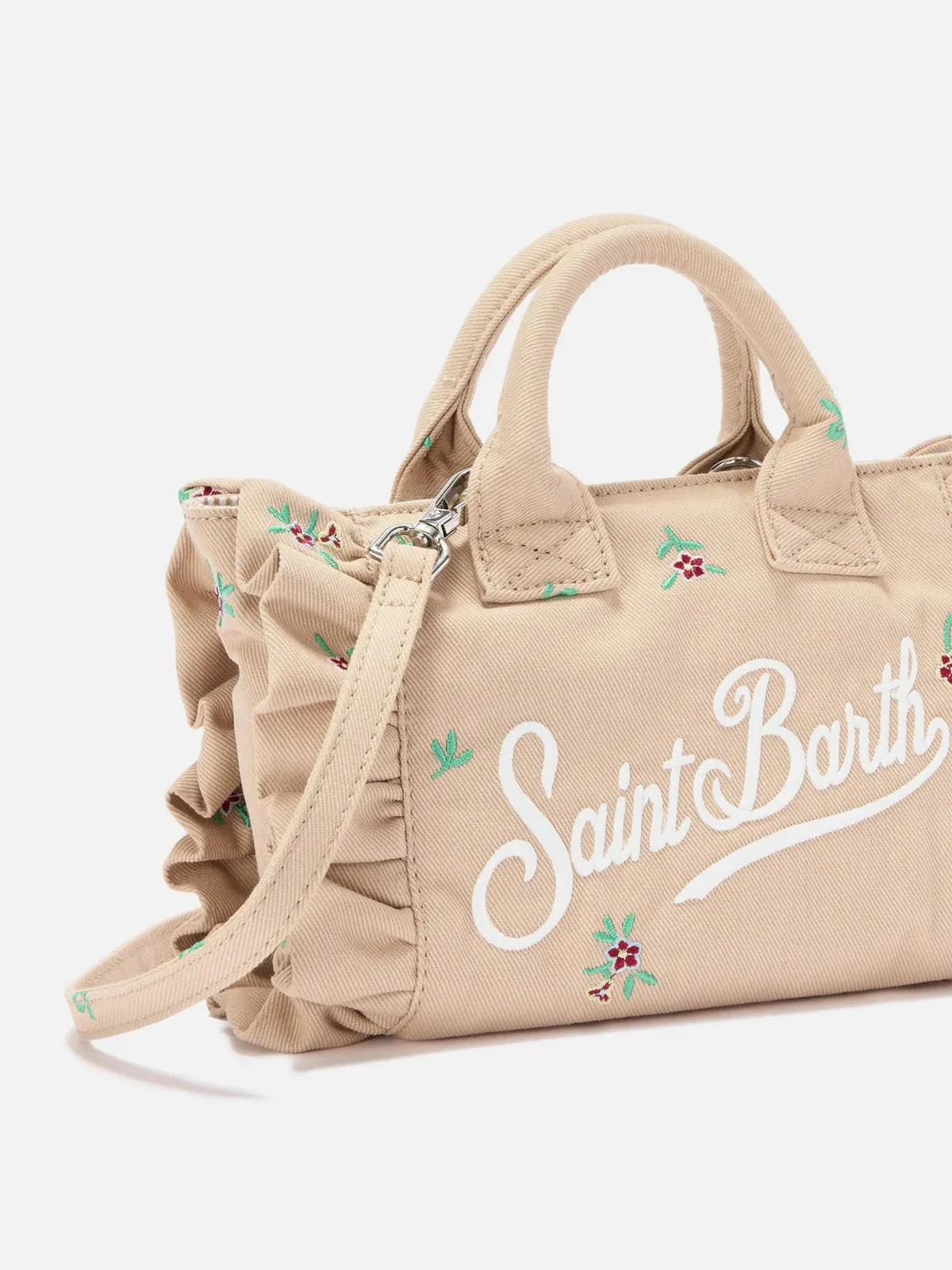 MC2 SAINT BARTH Borsa Donna  VANITY MINI VOLANT 01756L DENIM FLOWERS 11 EMB - Image 2