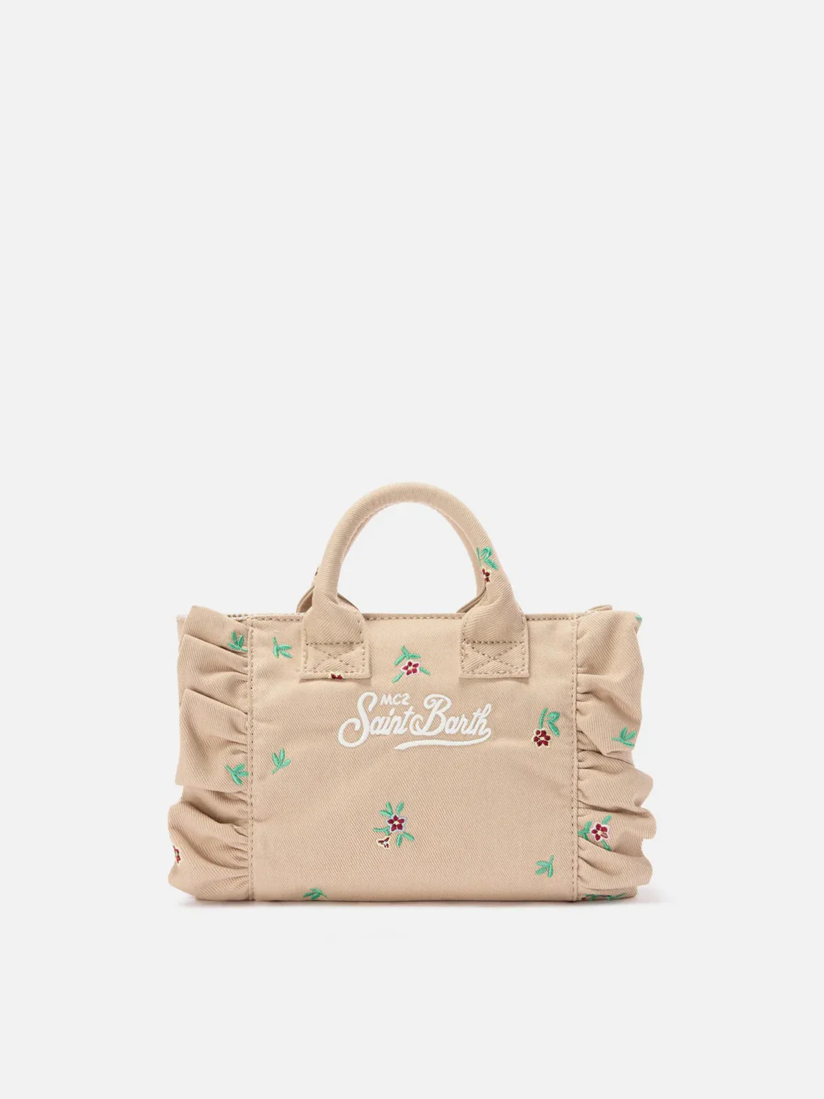 MC2 SAINT BARTH Borsa Donna  VANITY MINI VOLANT 01756L DENIM FLOWERS 11 EMB - Image 3