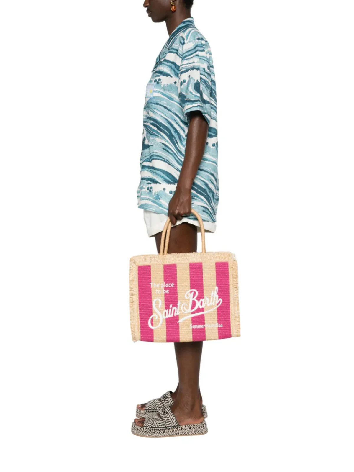 MC2 SAINT BARTH Borsa Donna  VANITY STRAW N 00626F Rosa - Image 4