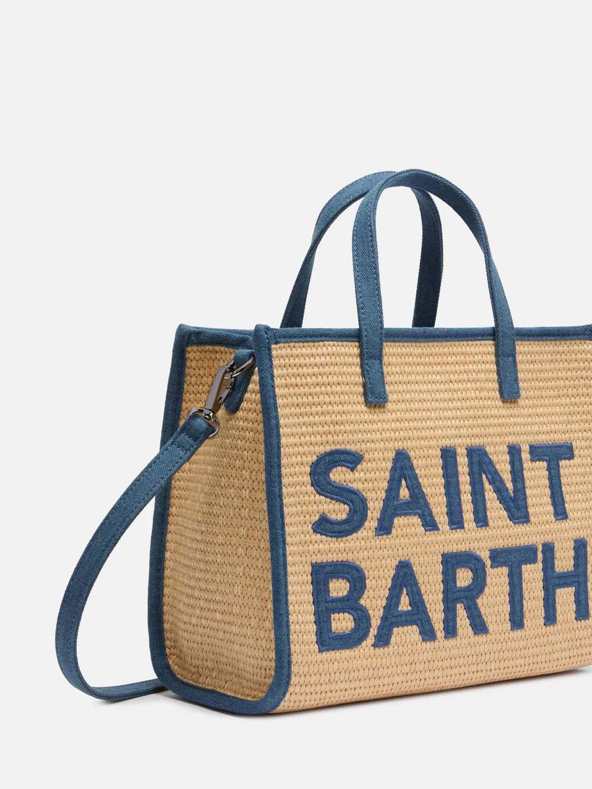 MC2 SAINT BARTH Borsa Donna VIVIAN MID STRAW 00438L 11 PATCH DENIM - Image 3