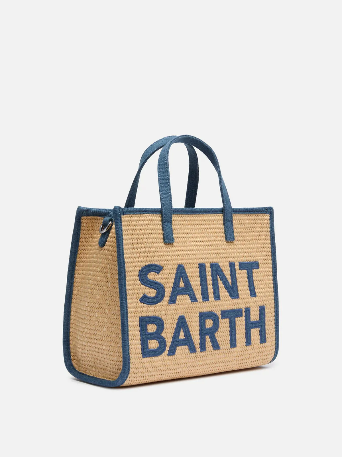 MC2 SAINT BARTH Borsa Donna VIVIAN MID STRAW 00438L 11 PATCH DENIM - Image 4