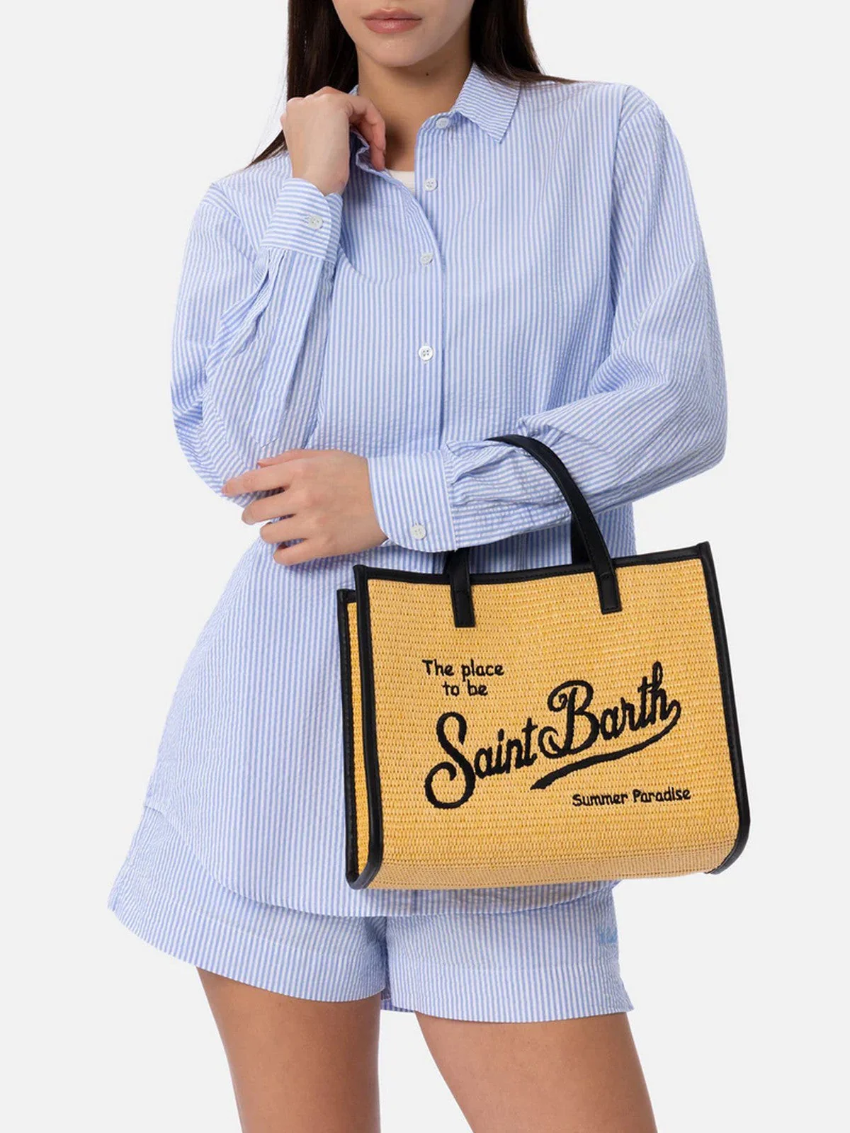MC2 SAINT BARTH Borsa Donna  VIVIAN MID STRAW 03251H Beige - Image 5