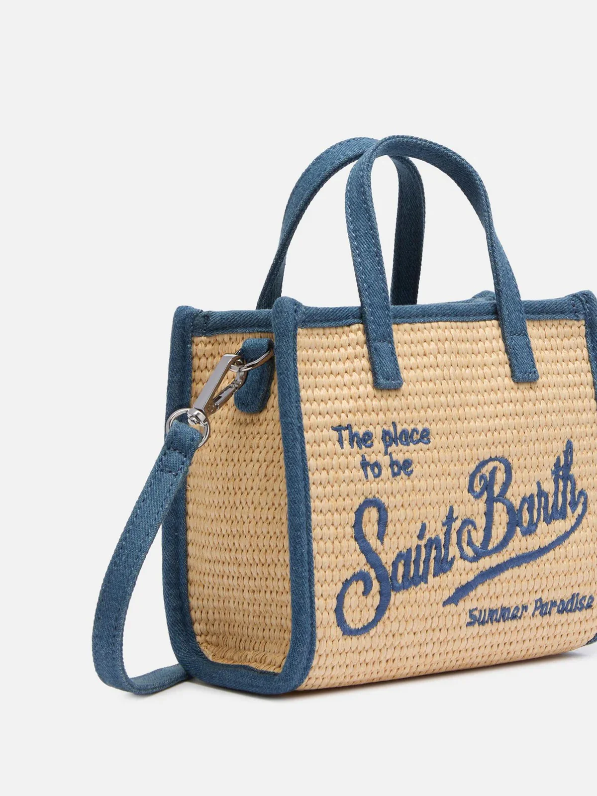 MC2 SAINT BARTH Borsa Donna  VIVIAN MINI STRAW 04545H 11 DENIM EMB - Image 2