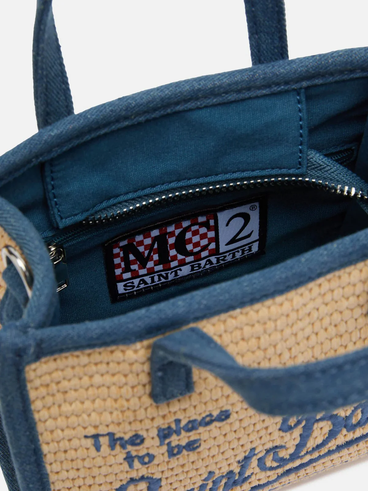 MC2 SAINT BARTH Borsa Donna  VIVIAN MINI STRAW 04545H 11 DENIM EMB - Image 3