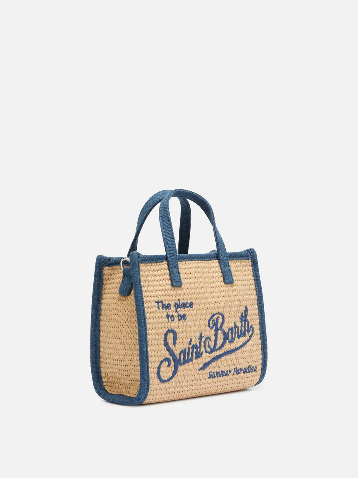 MC2 SAINT BARTH Borsa Donna  VIVIAN MINI STRAW 04545H 11 DENIM EMB - Image 4