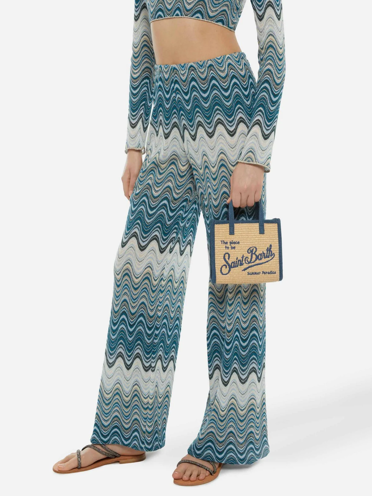 MC2 SAINT BARTH Borsa Donna  VIVIAN MINI STRAW 04545H 11 DENIM EMB - Image 5