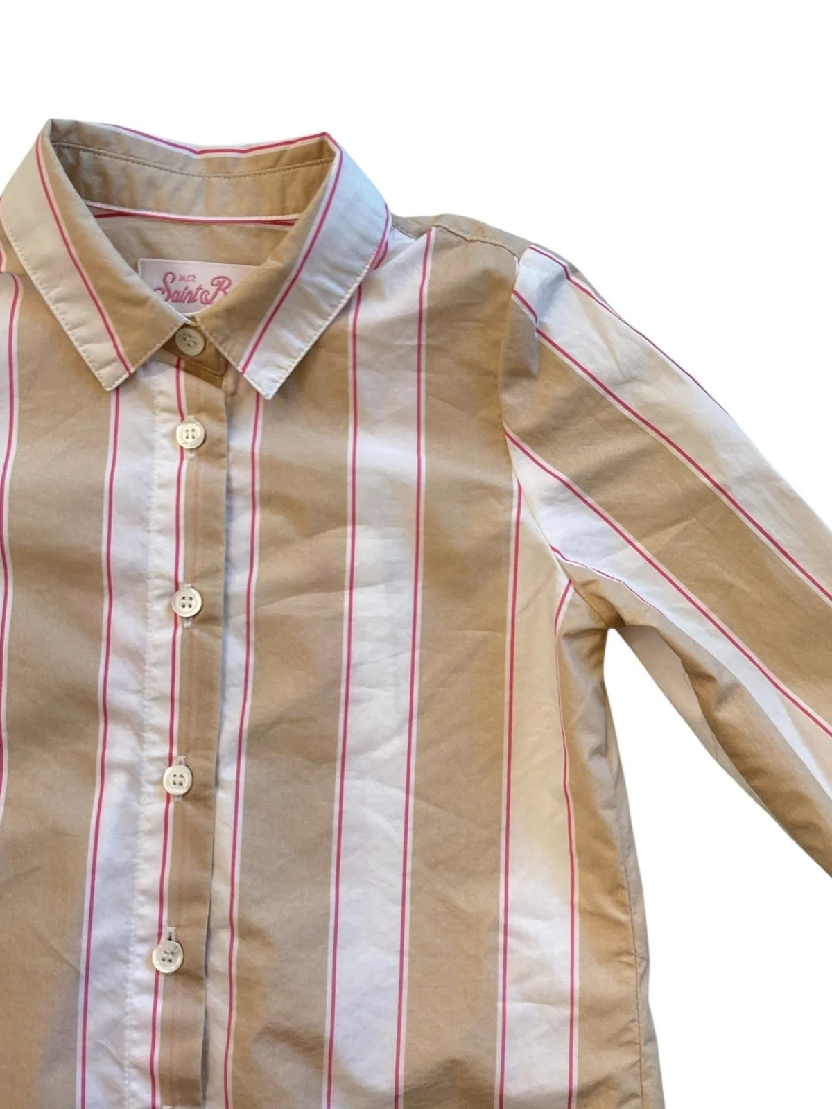 MC2 SAINT BARTH Camicia Bambine e ragazze  MINI BRIGITTE 01417L COTTON SB BEACH STRIPES 1121 EMB - Image 2