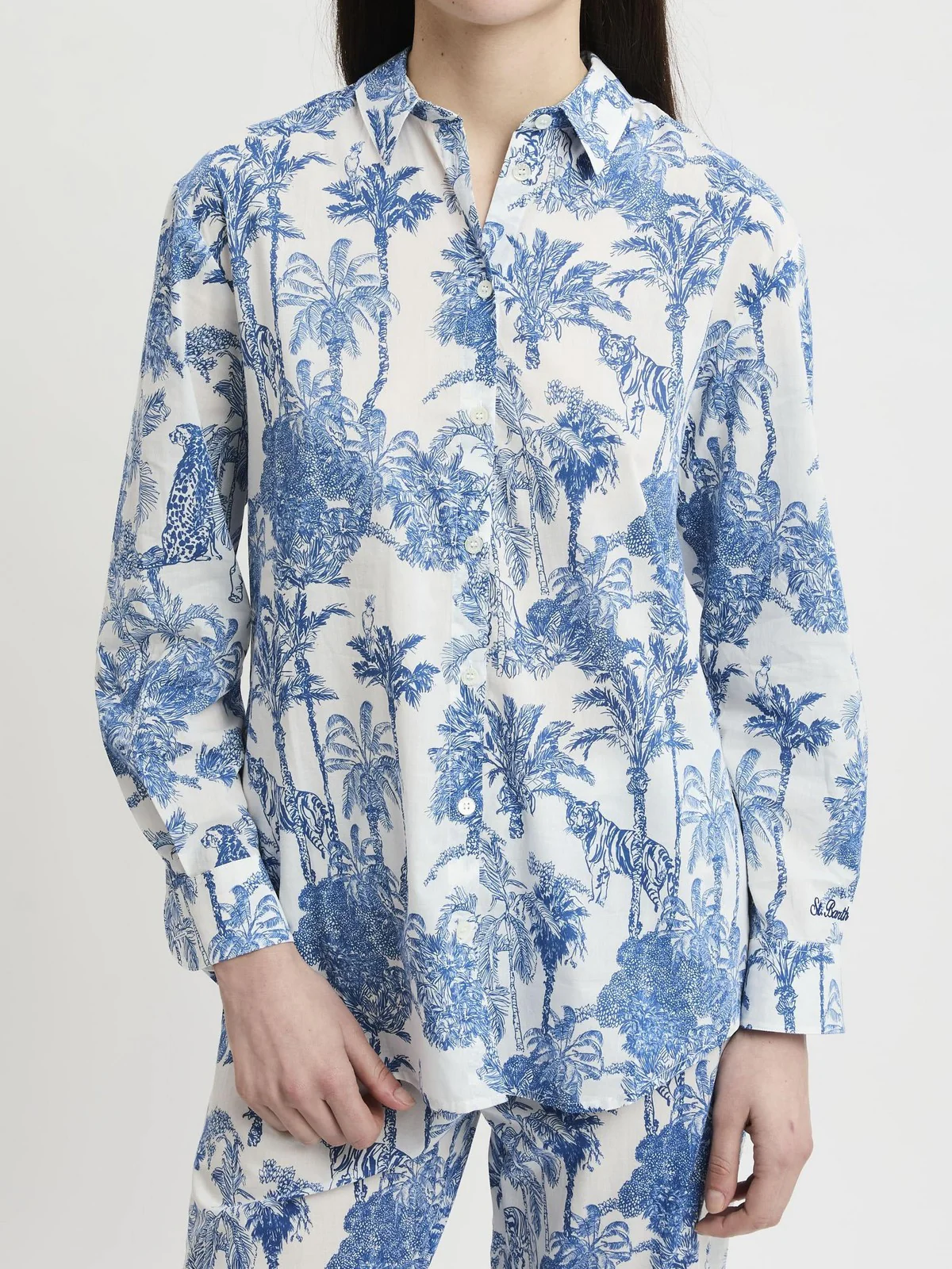 MC2 SAINT BARTH Camicia Donna  BRIGITTE 01288L COTTON JUNGLE OCEANIA 01 - Image 2