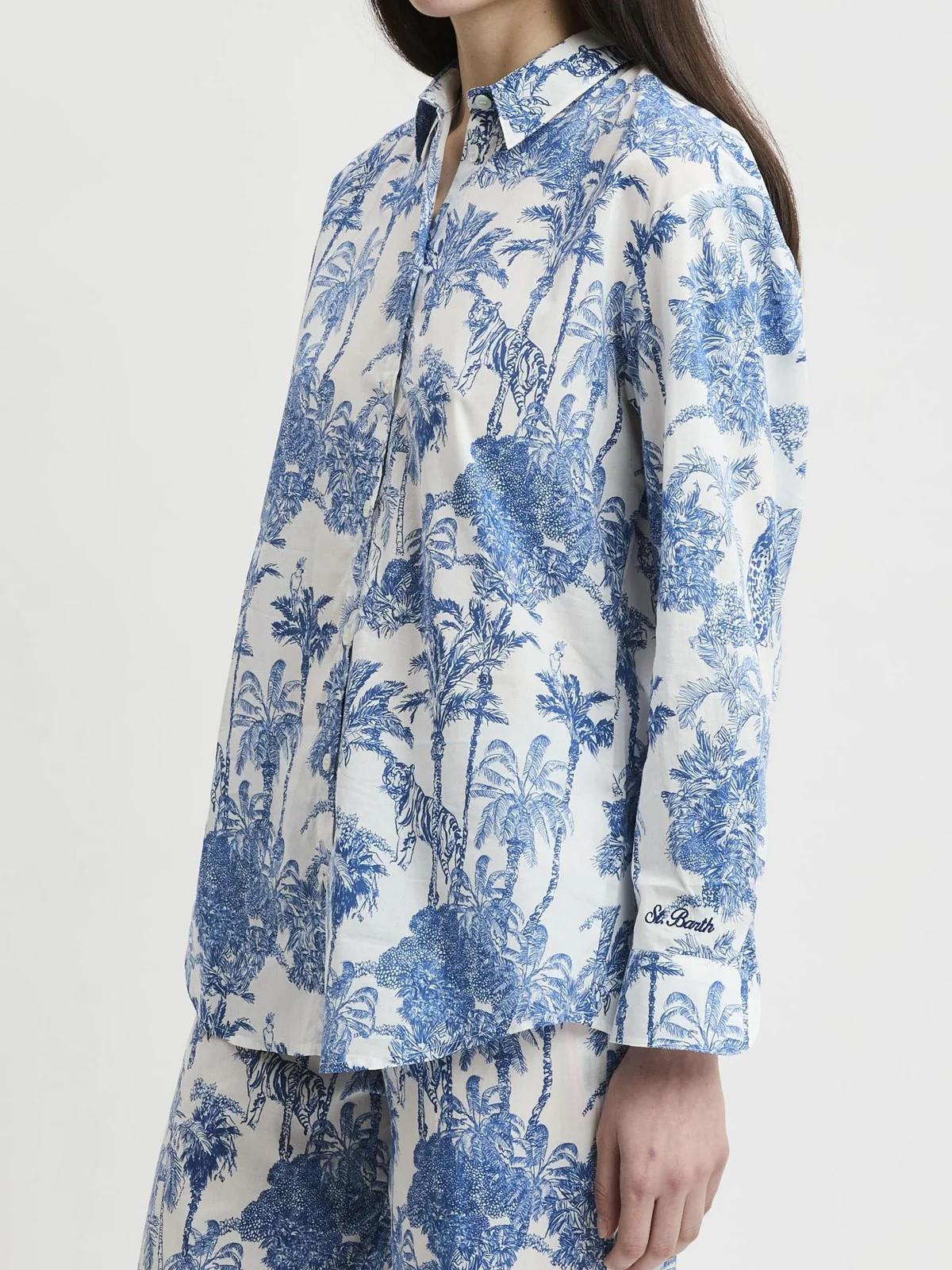 MC2 SAINT BARTH Camicia Donna  BRIGITTE 01288L COTTON JUNGLE OCEANIA 01 - Image 3