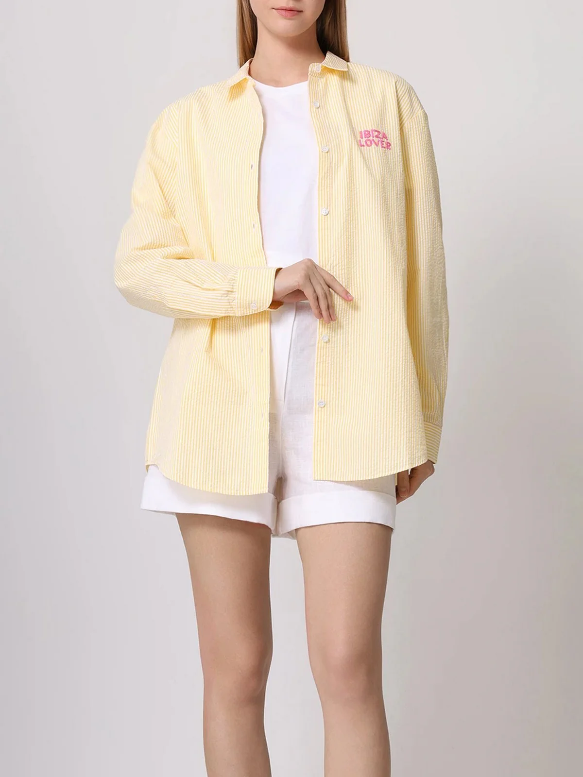 MC2 SAINT BARTH Camicia Donna BRIGITTE EMBRY 03443F Giallo - Image 3