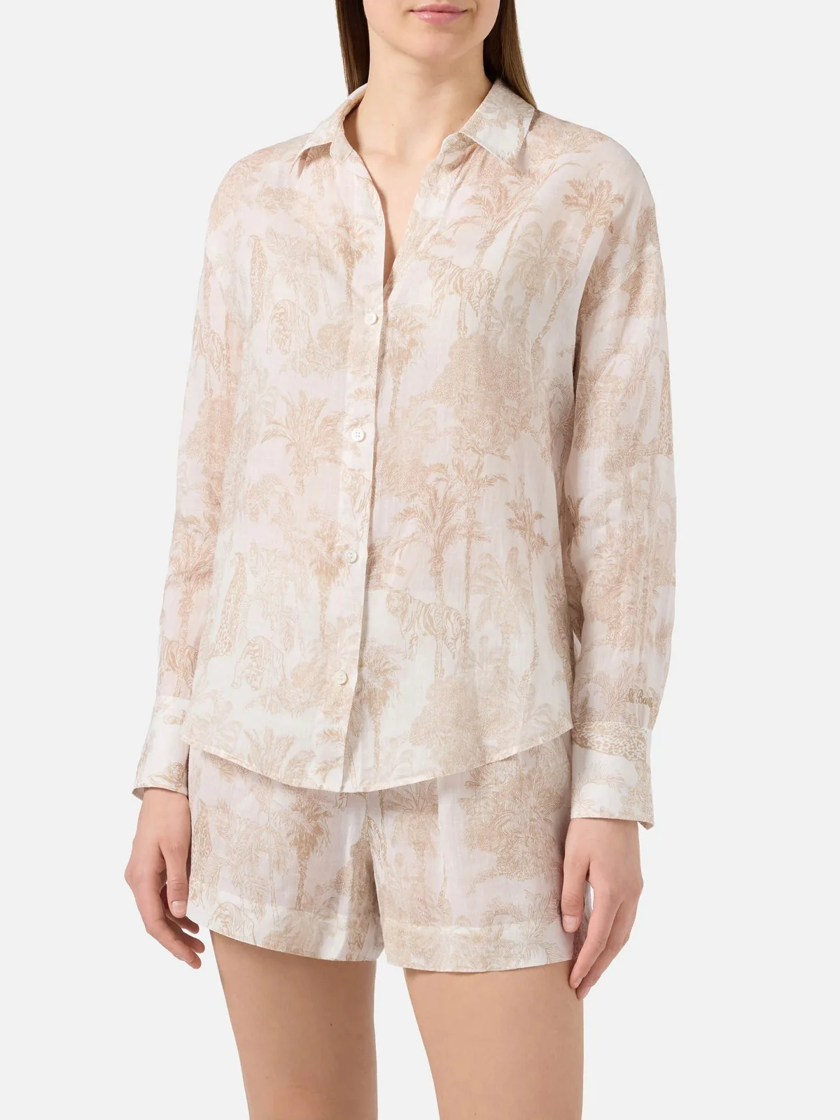 MC2 SAINT BARTH Camicia Donna CRISTAL 01087L RAMIE JUNGLE OCEANIA 0119 - Image 2
