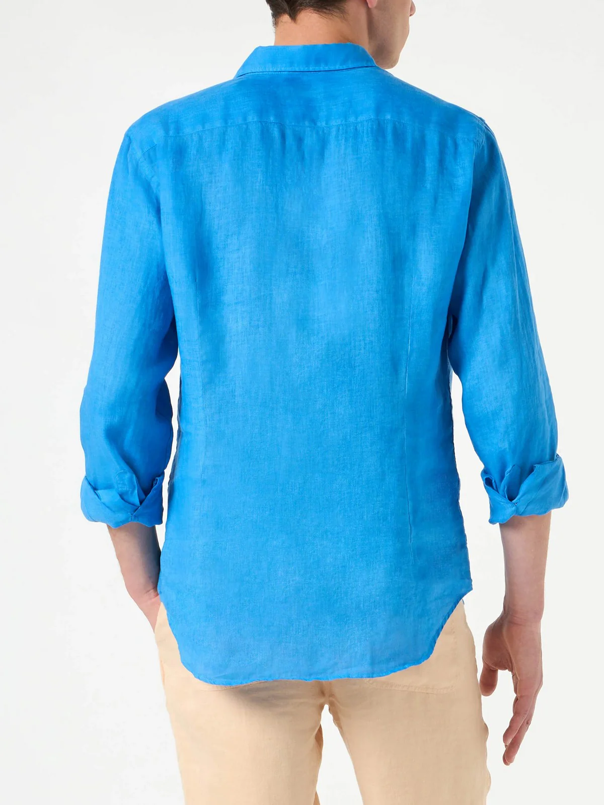 MC2 SAINT BARTH Camicia Uomo PAMPLONA 02015H LINEN 17 BLUETTE WATERCOLOR - Image 3
