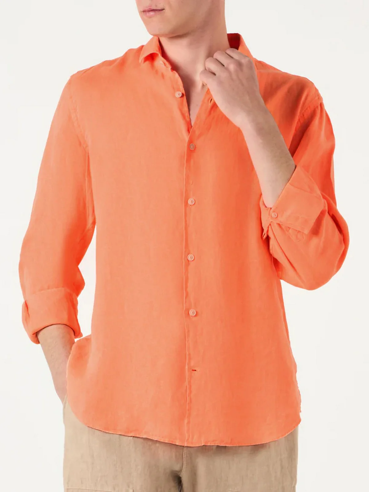 MC2 SAINT BARTH Camicia Uomo  PAMPLONA 03763F Arancione - Image 2