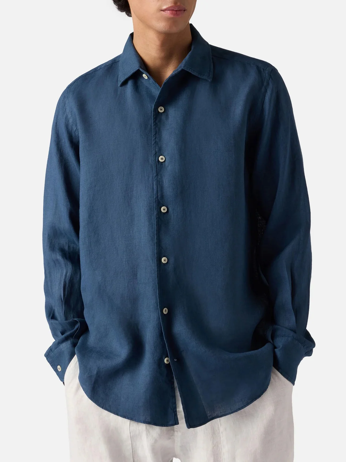 MC2 SAINT BARTH Camicia Uomo  RAPHAEL 00119L LINEN 61 BLUE NAVY - Image 2