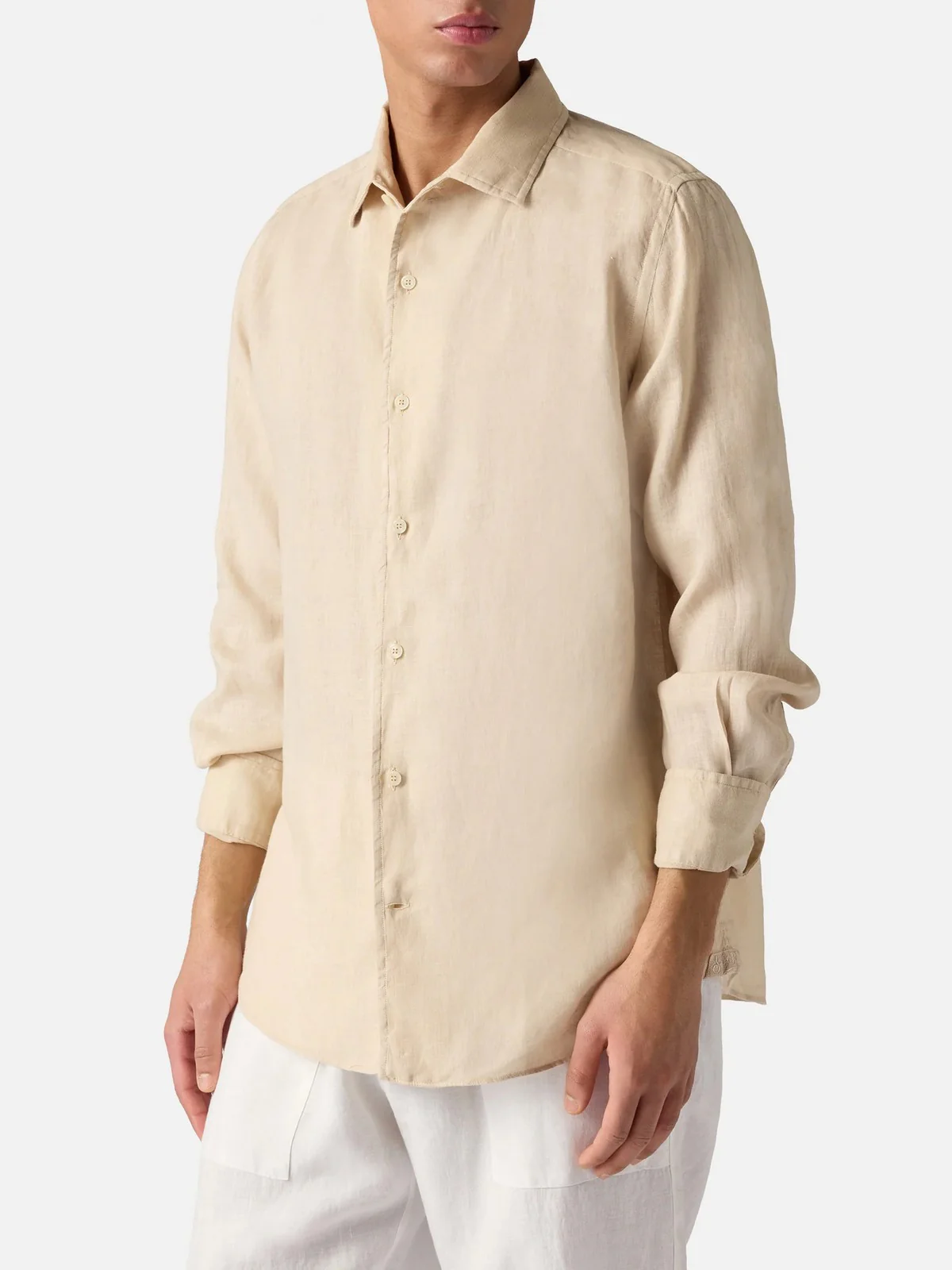 MC2 SAINT BARTH Camicia Uomo  RAPHAEL 01139L LINEN 11 BEIGE - Image 2