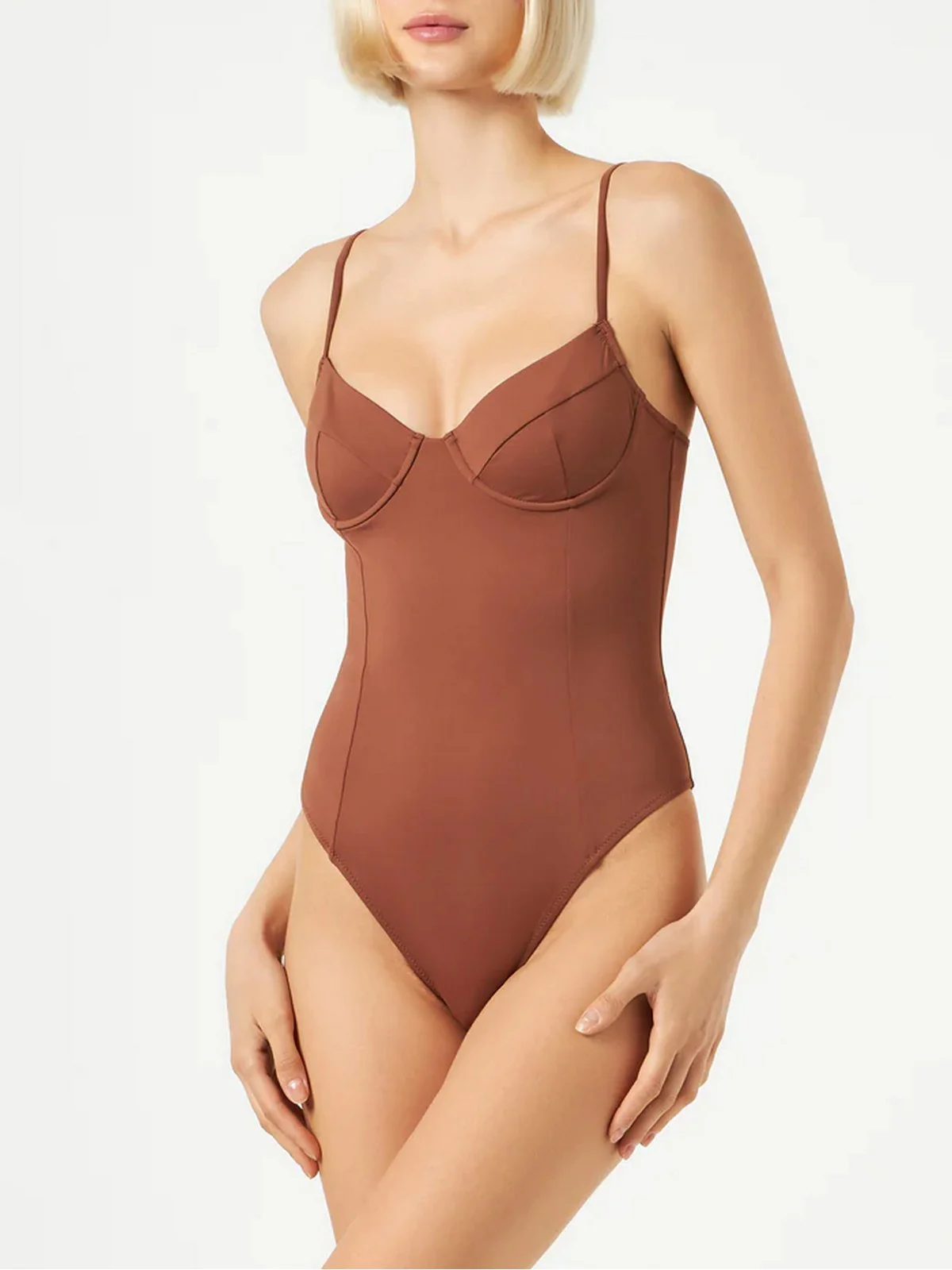 MC2 SAINT BARTH Costume da bagno Donna Monokini MARGARET 00850D Marrone - Image 2