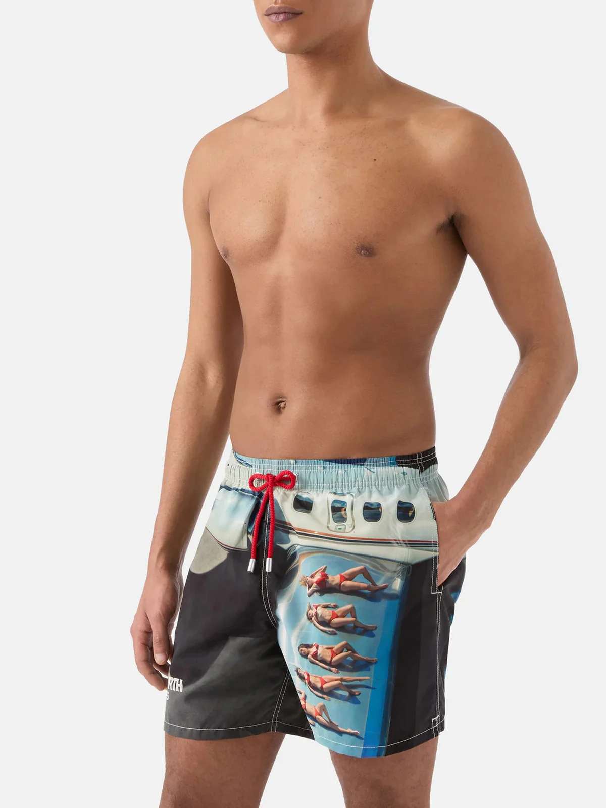 MC2 SAINT BARTH Costume da bagno Uomo  GUSTAVIA PLACED PRINT 01718L RD SB AIRLINES 01 - Image 2