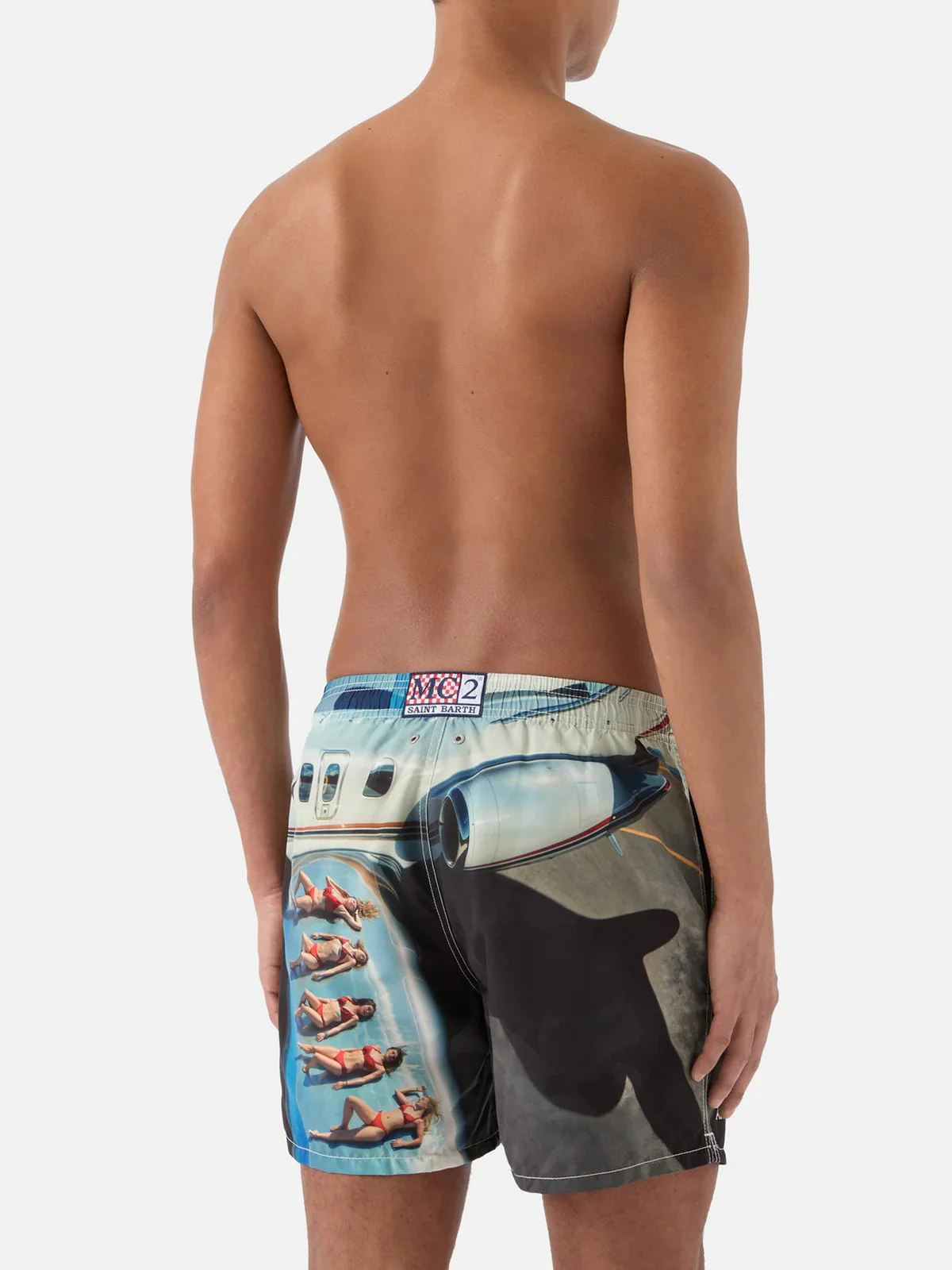 MC2 SAINT BARTH Costume da bagno Uomo  GUSTAVIA PLACED PRINT 01718L RD SB AIRLINES 01 - Image 4