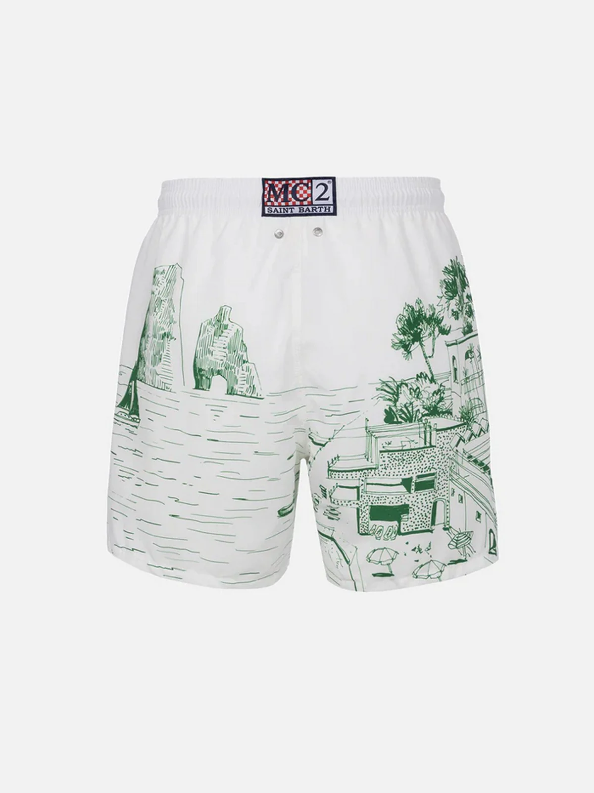 MC2 SAINT BARTH Costume da bagno Uomo  GUSTAVIA PLACED PRINT 03664F Bianco - Image 2