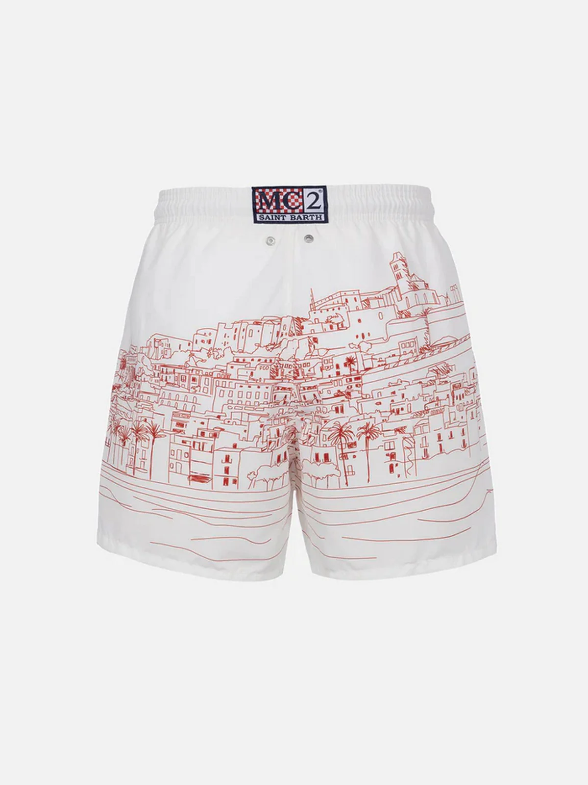 MC2 SAINT BARTH Costume da bagno Uomo  GUSTAVIA PLACED PRINT 03668F Bianco - Image 2