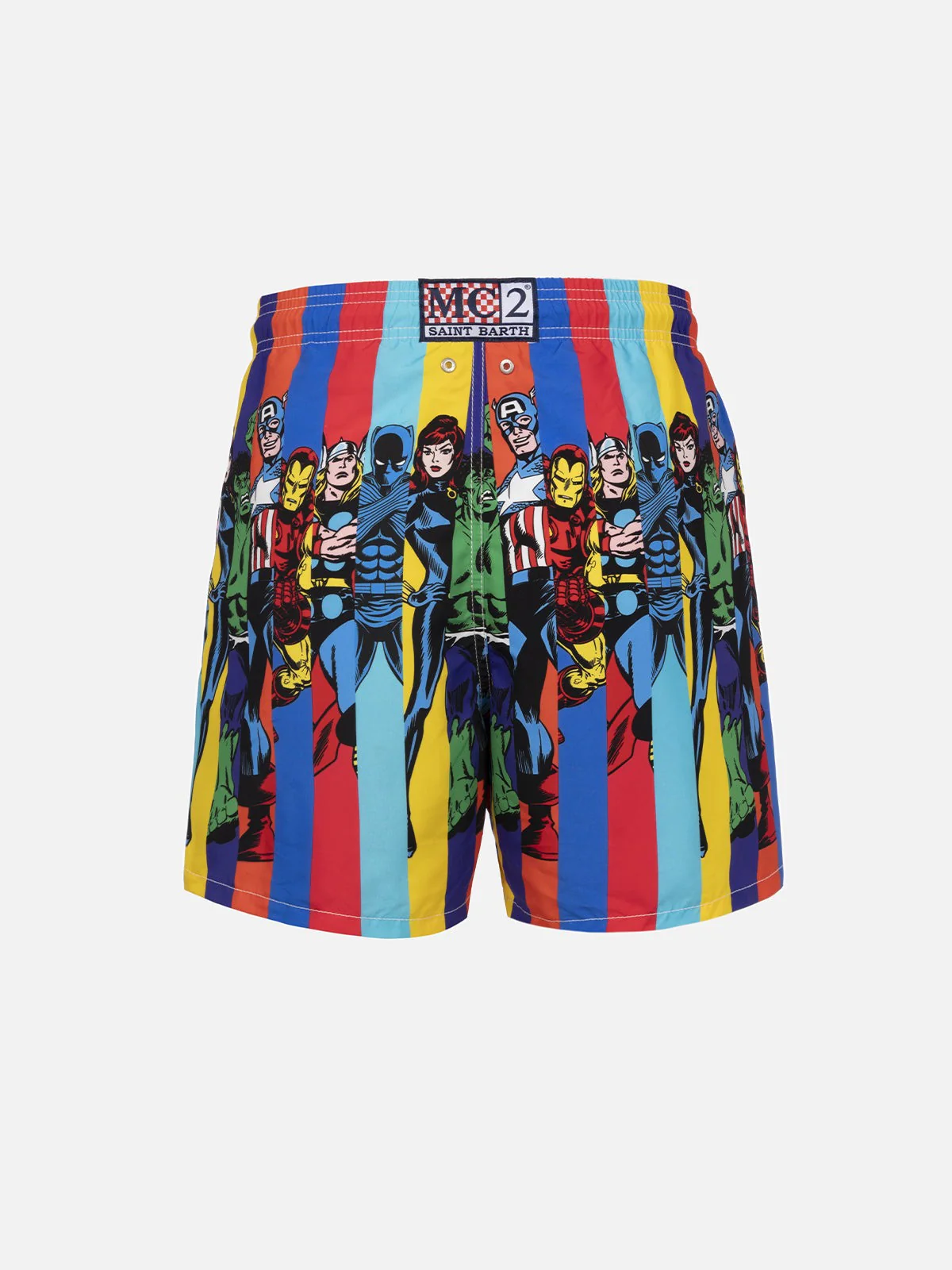 MC2 SAINT BARTH Costume da bagno Uomo  GUSTAVIA PLACED PRINT 04282F Bianco - Image 2
