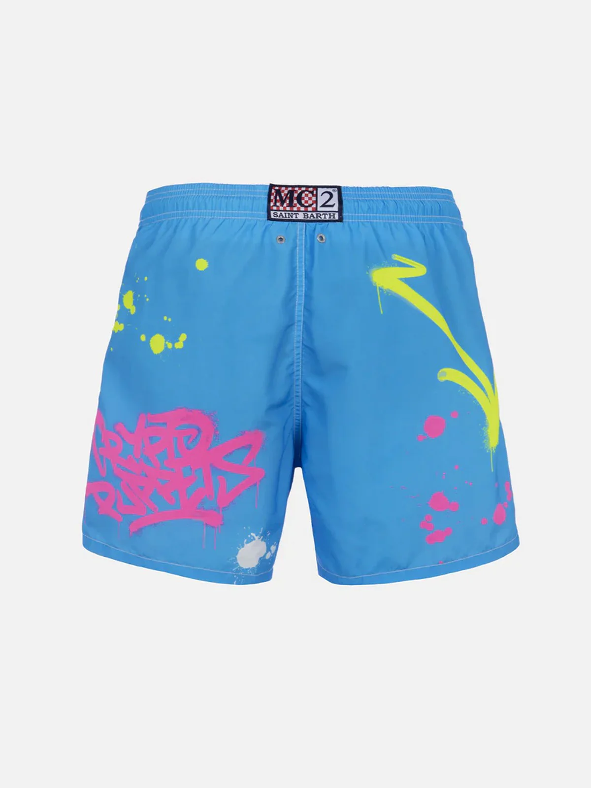 MC2 SAINT BARTH Costume da bagno Uomo  GUSTAVIA PLACED PRINT 04377F Blu - Image 2