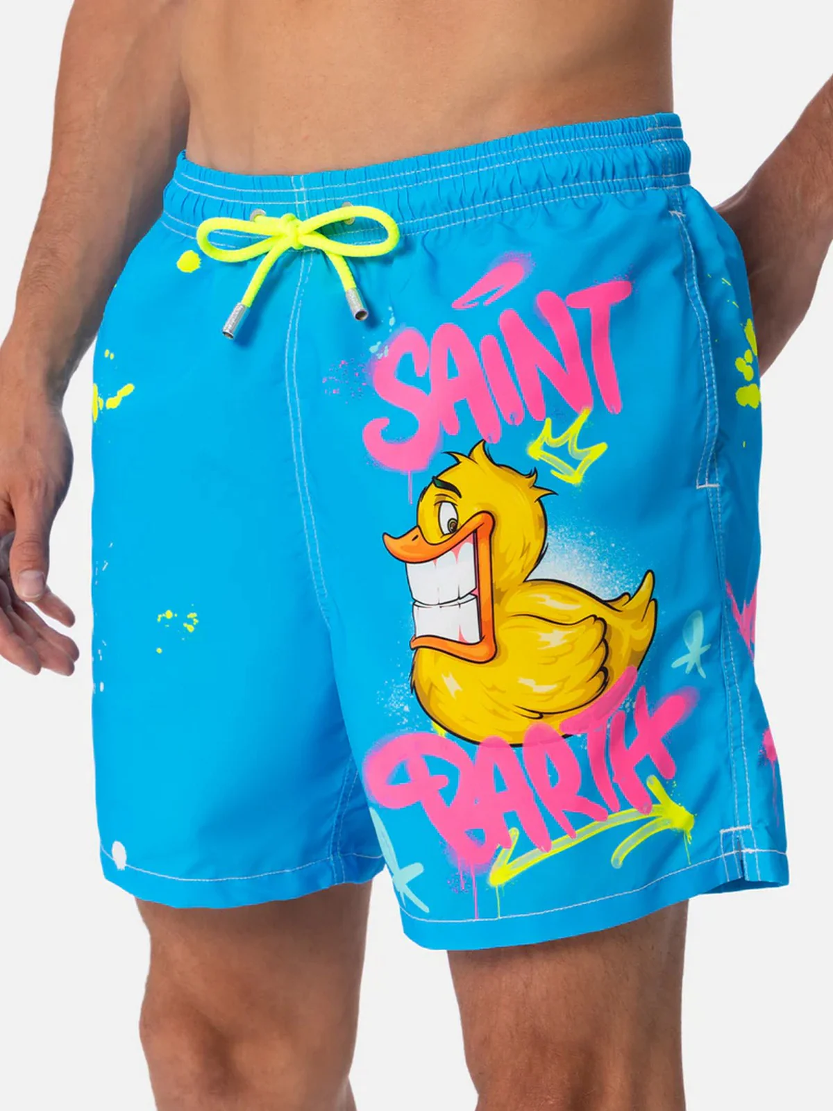 MC2 SAINT BARTH Costume da bagno Uomo  GUSTAVIA PLACED PRINT 04377F Blu - Image 3