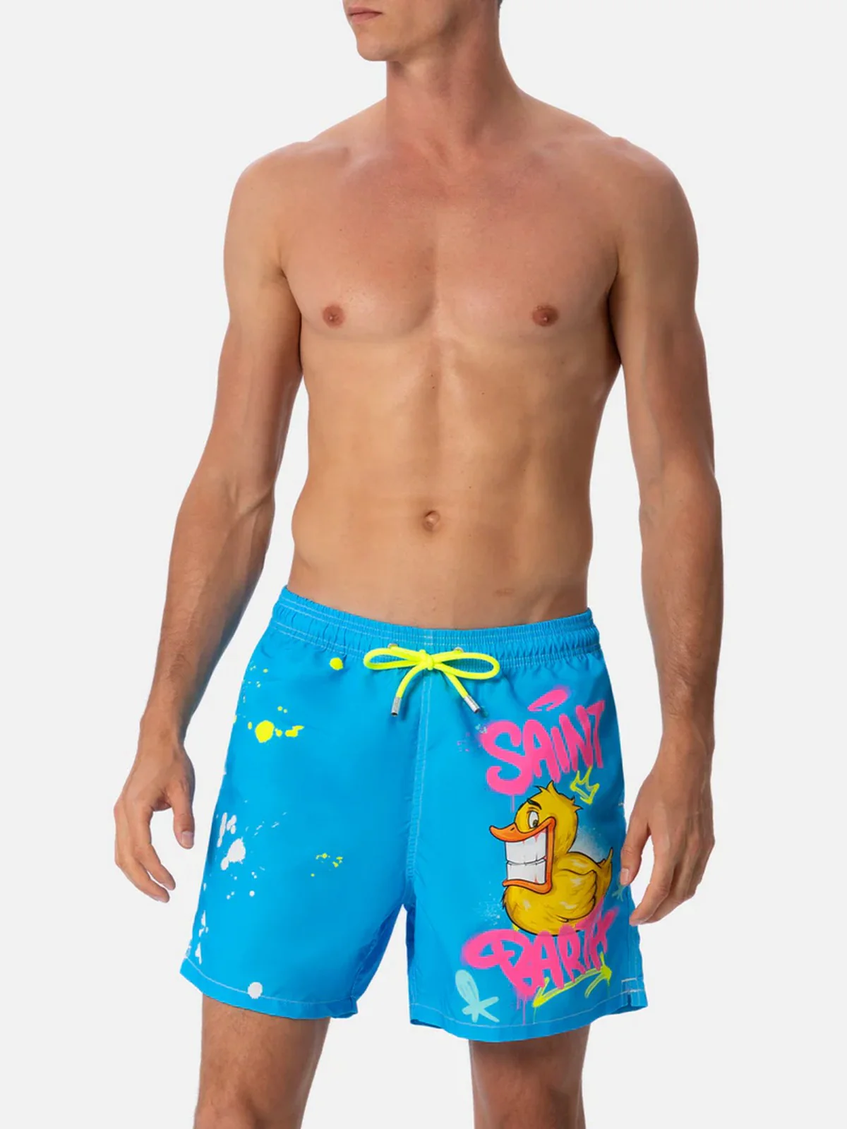 MC2 SAINT BARTH Costume da bagno Uomo  GUSTAVIA PLACED PRINT 04377F Blu - Image 4