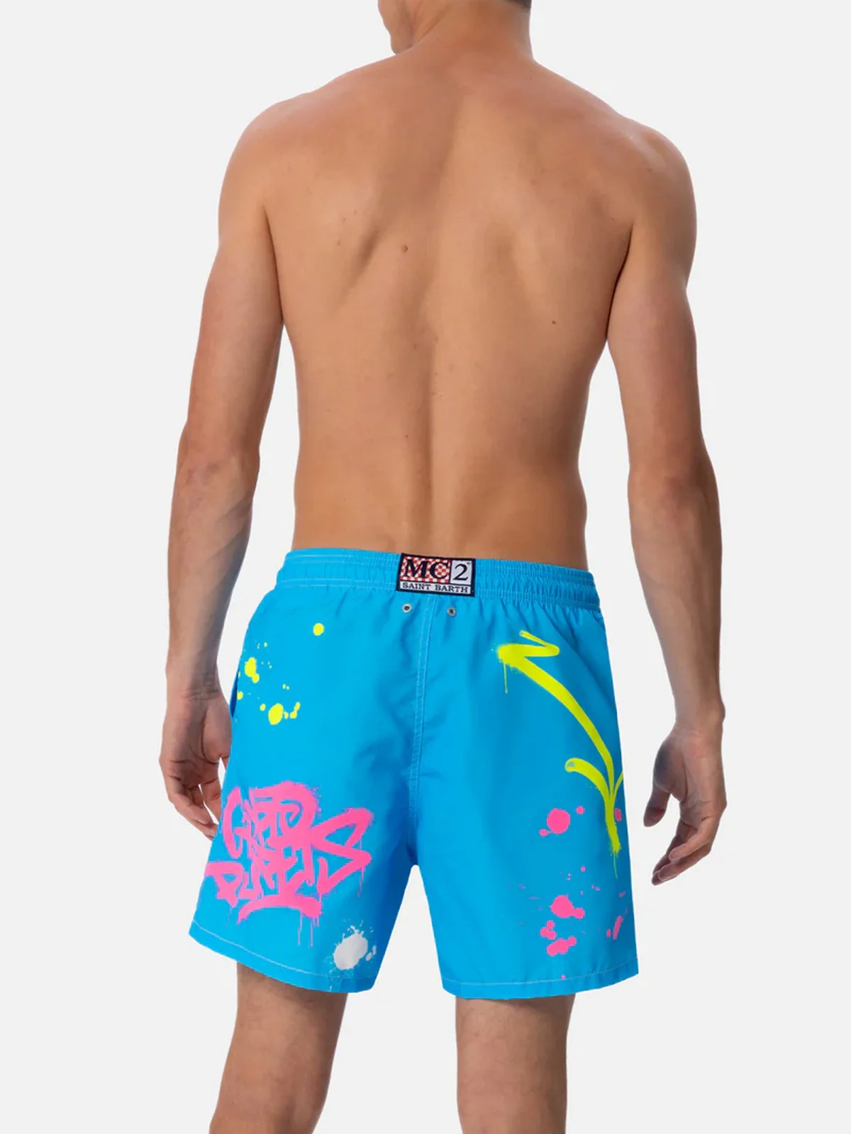 MC2 SAINT BARTH Costume da bagno Uomo  GUSTAVIA PLACED PRINT 04377F Blu - Image 5