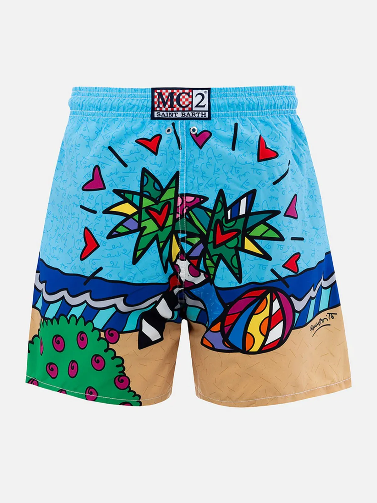 MC2 SAINT BARTH Costume da bagno Uomo  GUSTAVIA PLACED PRINT 04733F Blu - Image 2