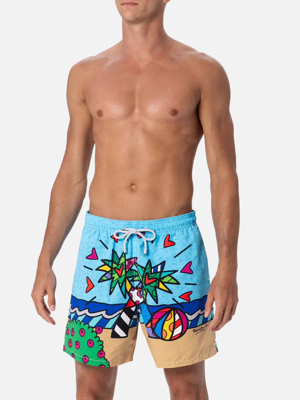 MC2 SAINT BARTH Costume da bagno Uomo  GUSTAVIA PLACED PRINT 04733F Blu - Image 3