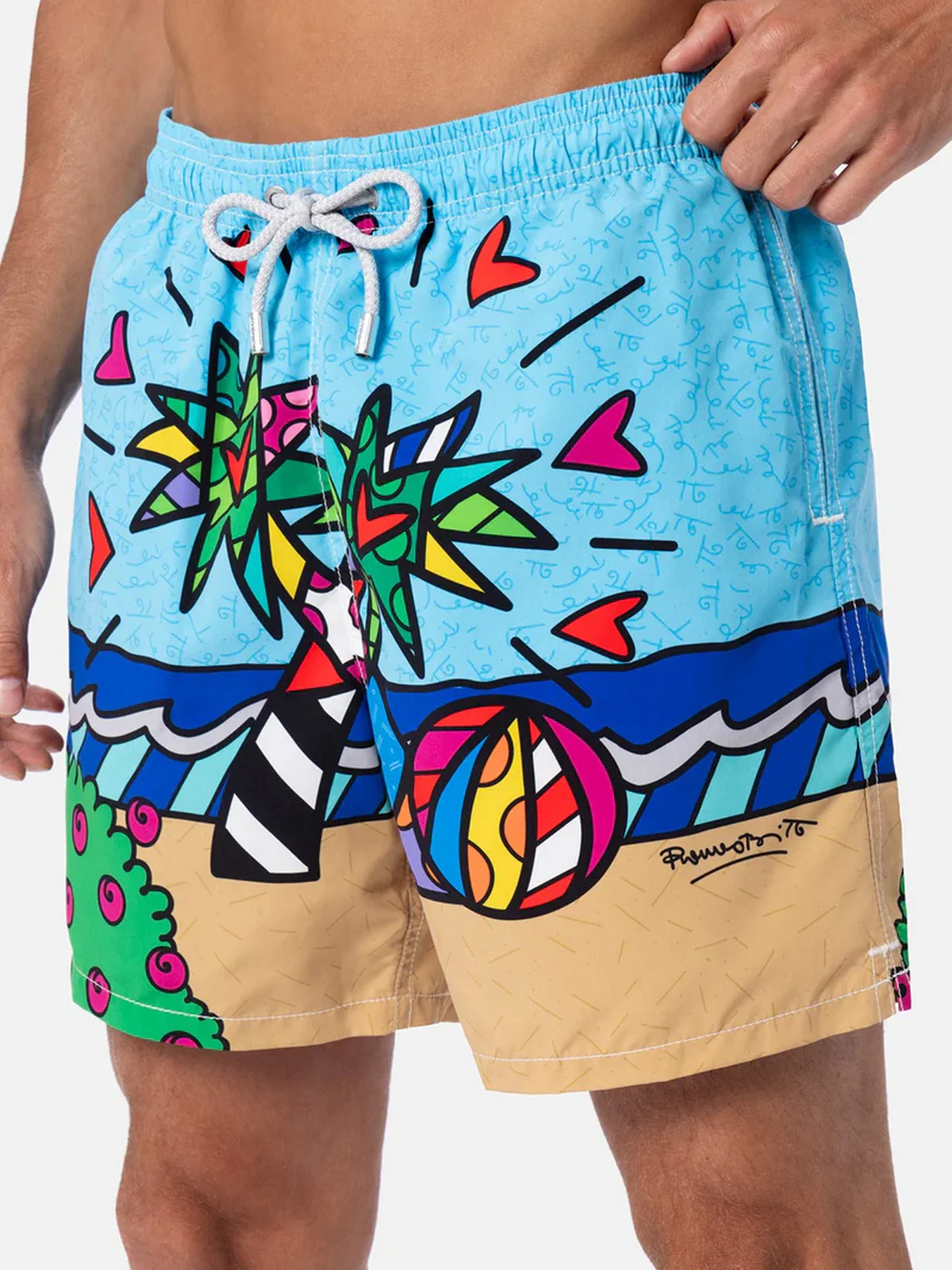 MC2 SAINT BARTH Costume da bagno Uomo  GUSTAVIA PLACED PRINT 04733F Blu - Image 4