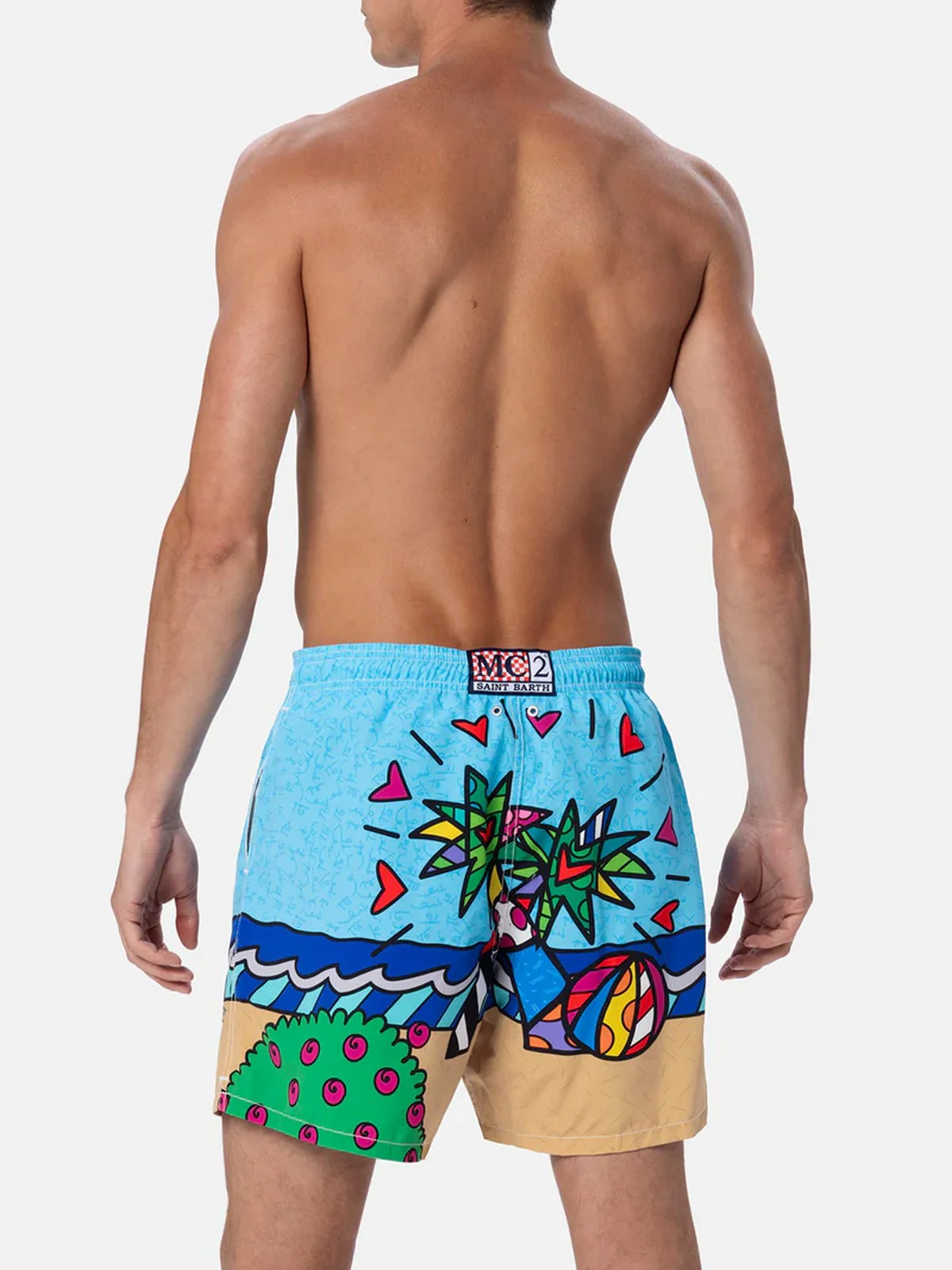 MC2 SAINT BARTH Costume da bagno Uomo  GUSTAVIA PLACED PRINT 04733F Blu - Image 5