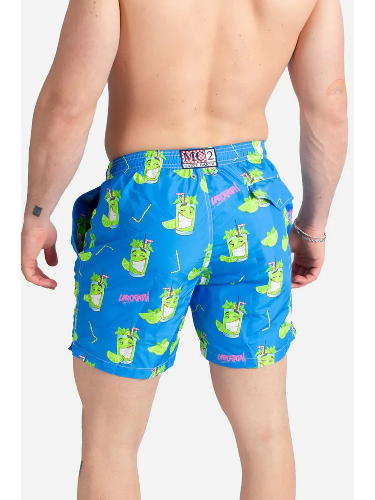 MC2 SAINT BARTH Costume da bagno Uomo  LIGHTING 04394F Blu - Image 3