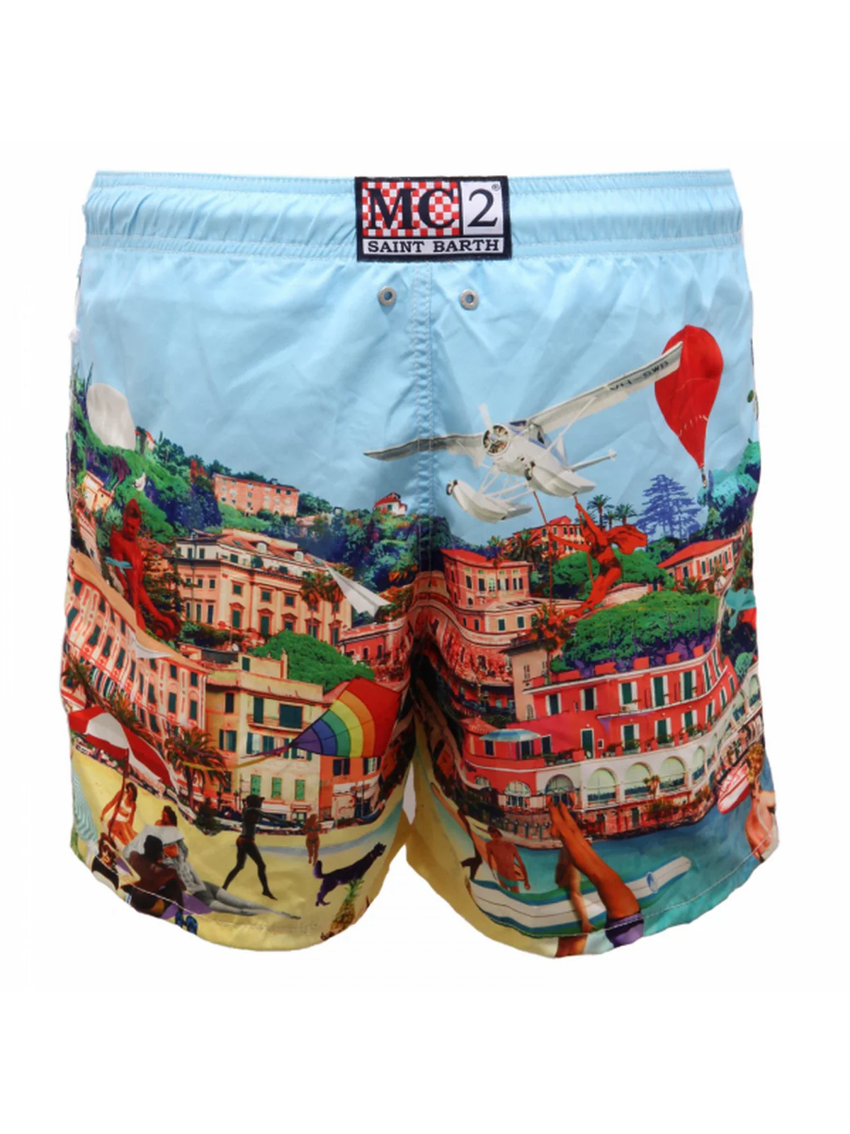 MC2 SAINT BARTH Costume da bagno Uomo Pantaloncino GUSTAVIA PLACED PRINT 01107B Blu - Image 3