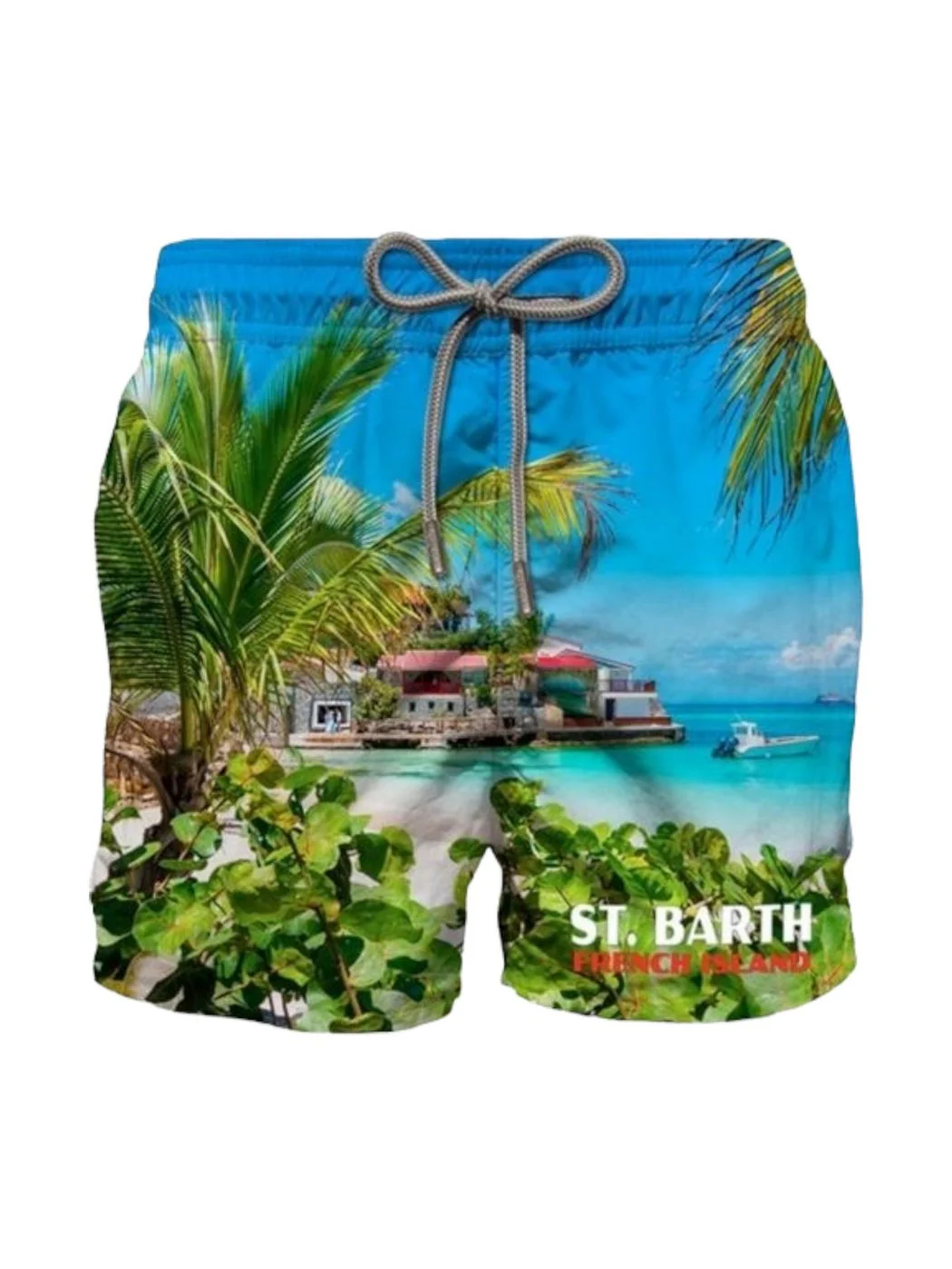 MC2 SAINT BARTH Costume da bagno Uomo Pantaloncino GUSTAVIA PLACED PRINT 01114B Blu - Image 2