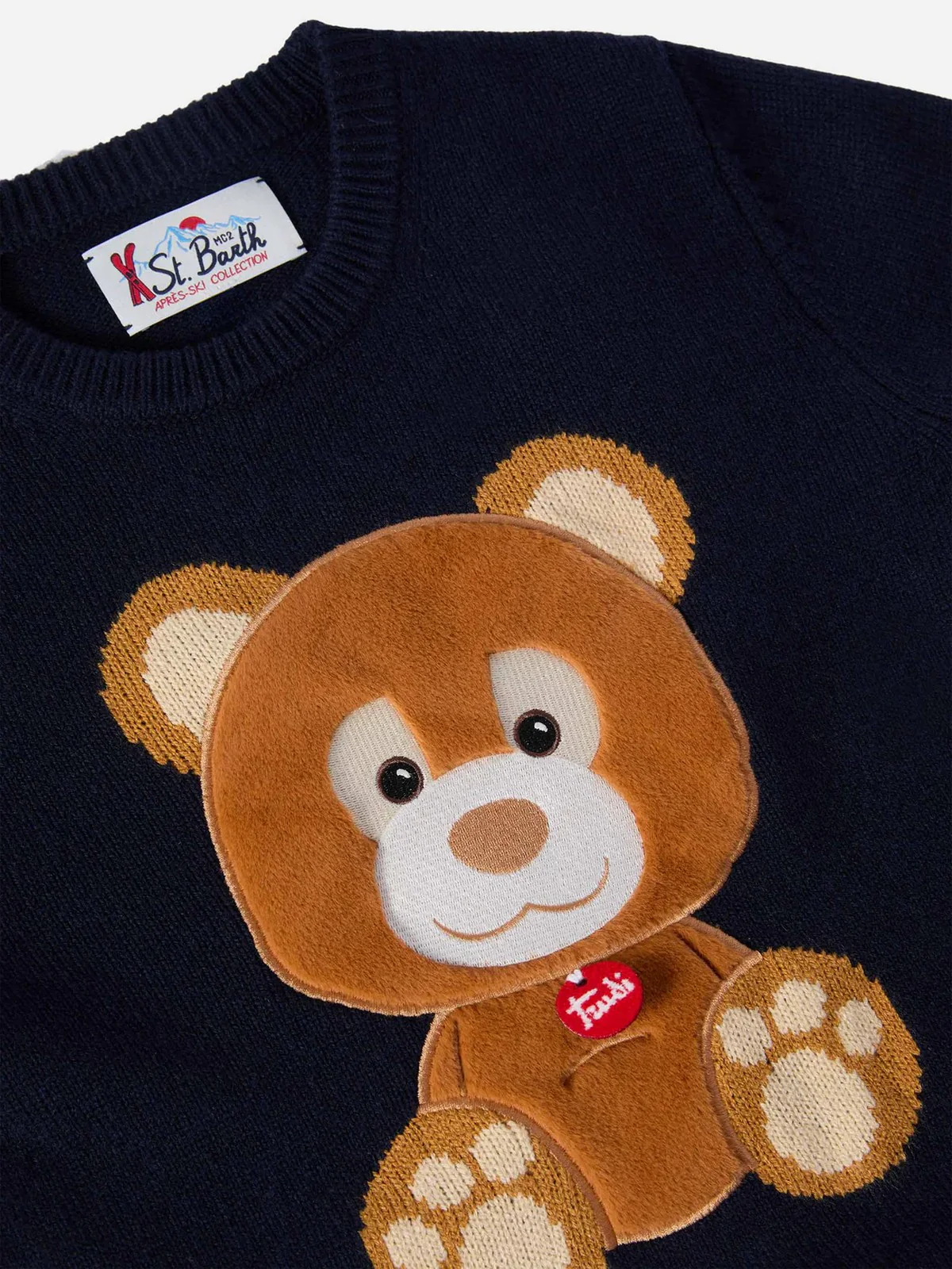 MC2 SAINT BARTH Maglione Bambini e ragazzi  DOUGLAS 01877I TRUDI ORSO 61 PATCH - Image 2