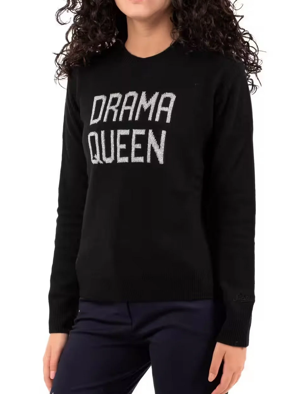 MC2 SAINT BARTH Maglione Donna NEW QUEEN NEW QUEEN 04204G Nero - Image 3