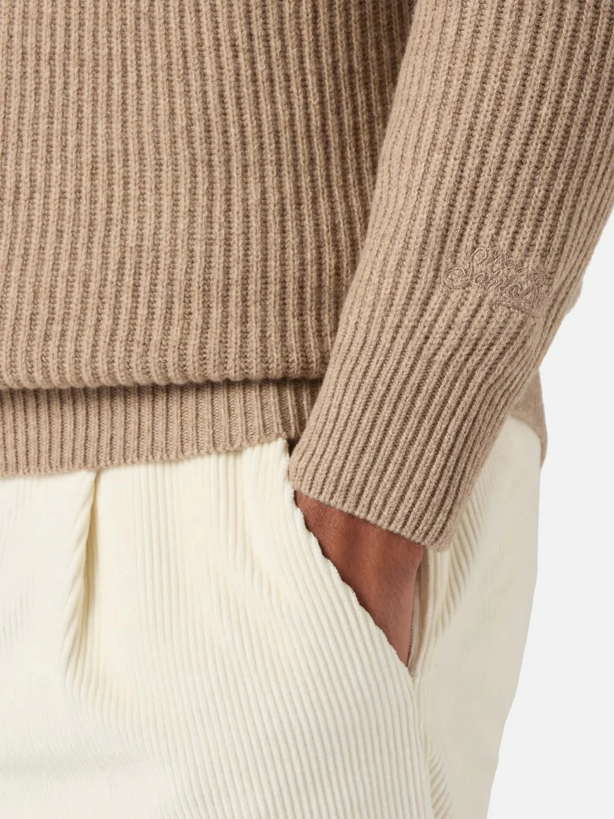 MC2 SAINT BARTH Maglione Uomo DOWNING WOOL 00022I 12 KAKI - Image 4
