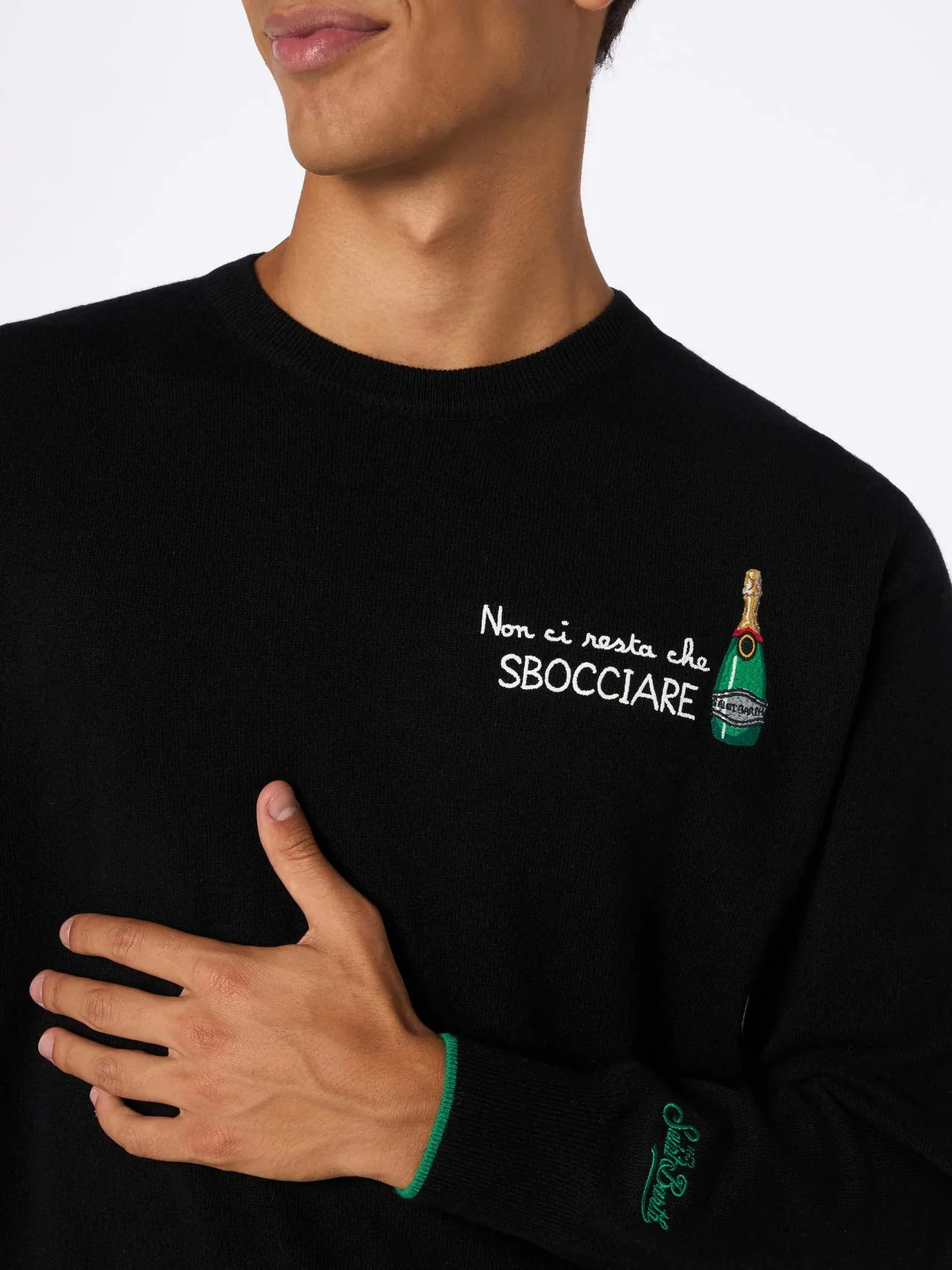 MC2 SAINT BARTH Maglione Uomo HERON LIGHT HERON LIGHT 00328G Nero - Image 3