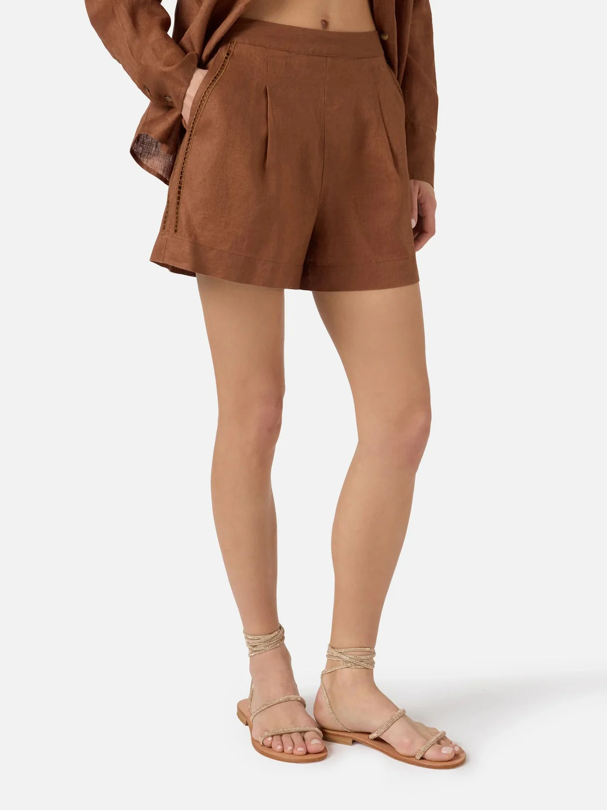 MC2 SAINT BARTH Pantaloncino Donna  AMANI 08795L LINEN HOLED 18 EMB - Image 2