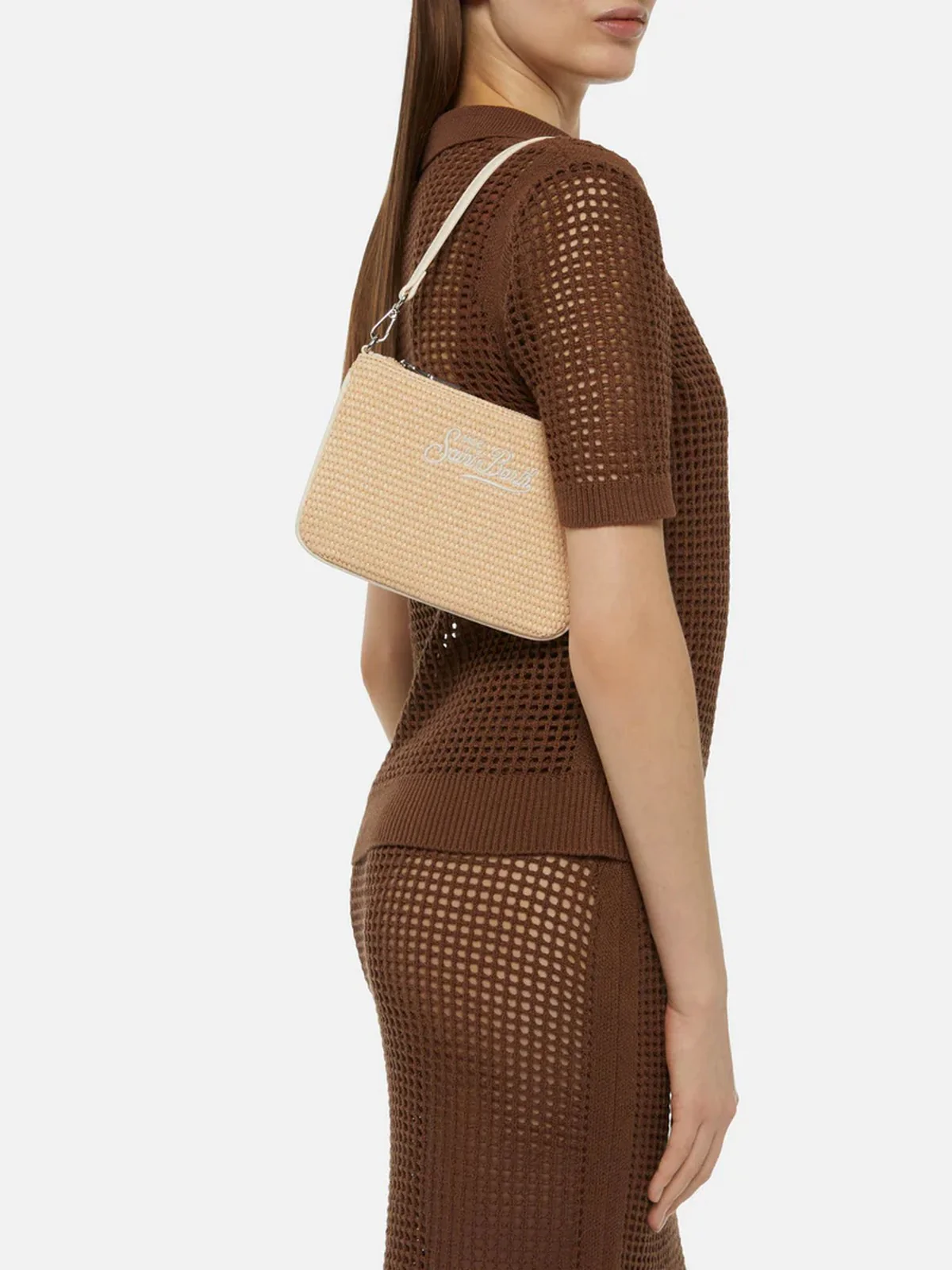 MC2 SAINT BARTH Pochette Donna  PARISIENNE MINI STRAW 06521H Beige - Image 5