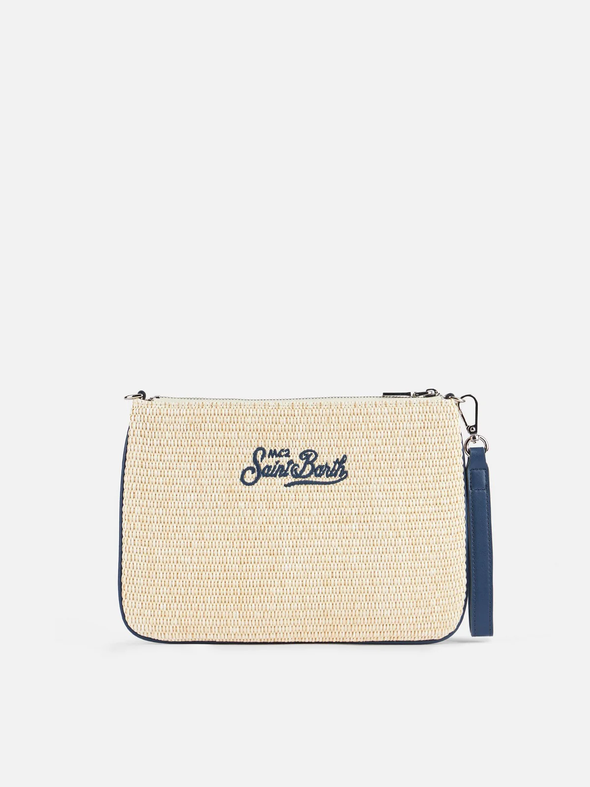 MC2 SAINT BARTH Pochette Donna  PARISIENNE STRAW 02783F Blu - Image 6