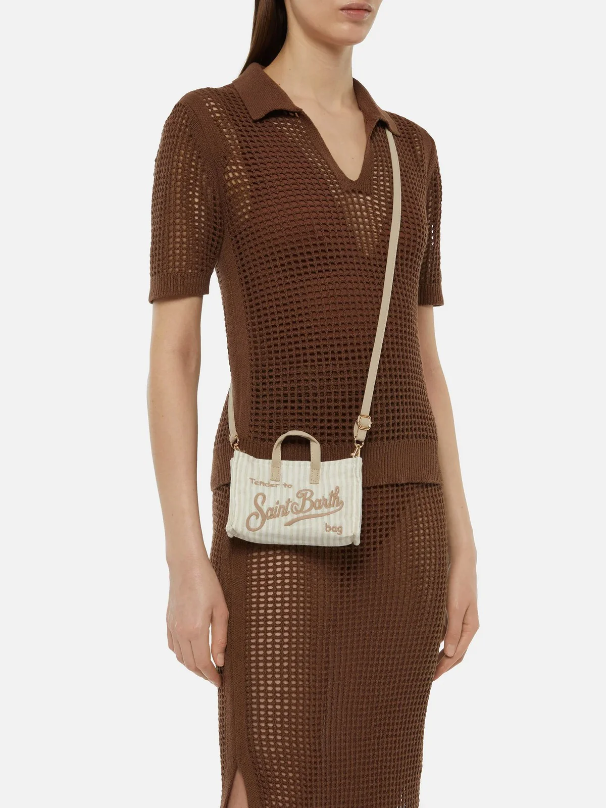 MC2 SAINT BARTH Pochette Donna  PHONE BAG 00131H Beige - Image 4