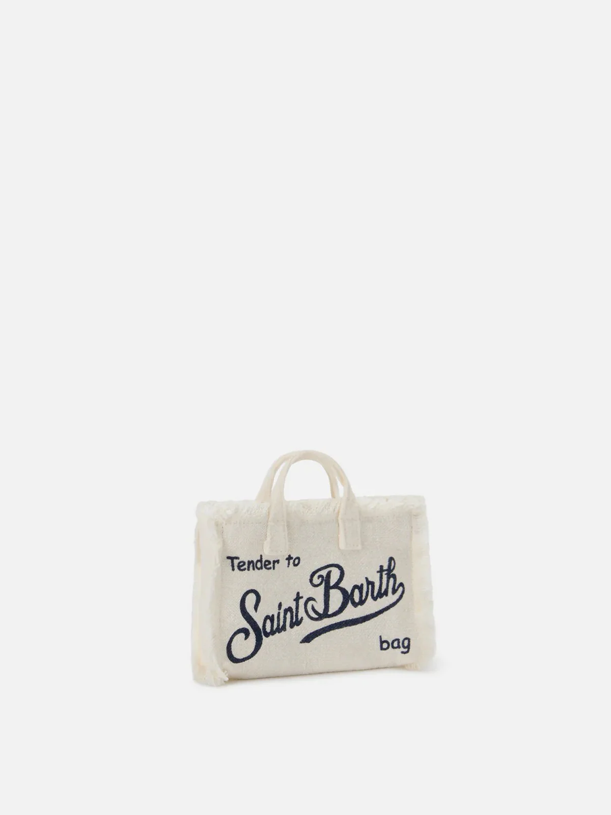MC2 SAINT BARTH Pochette Donna PHONE BAG LINEN 00405L Bianco - Image 4