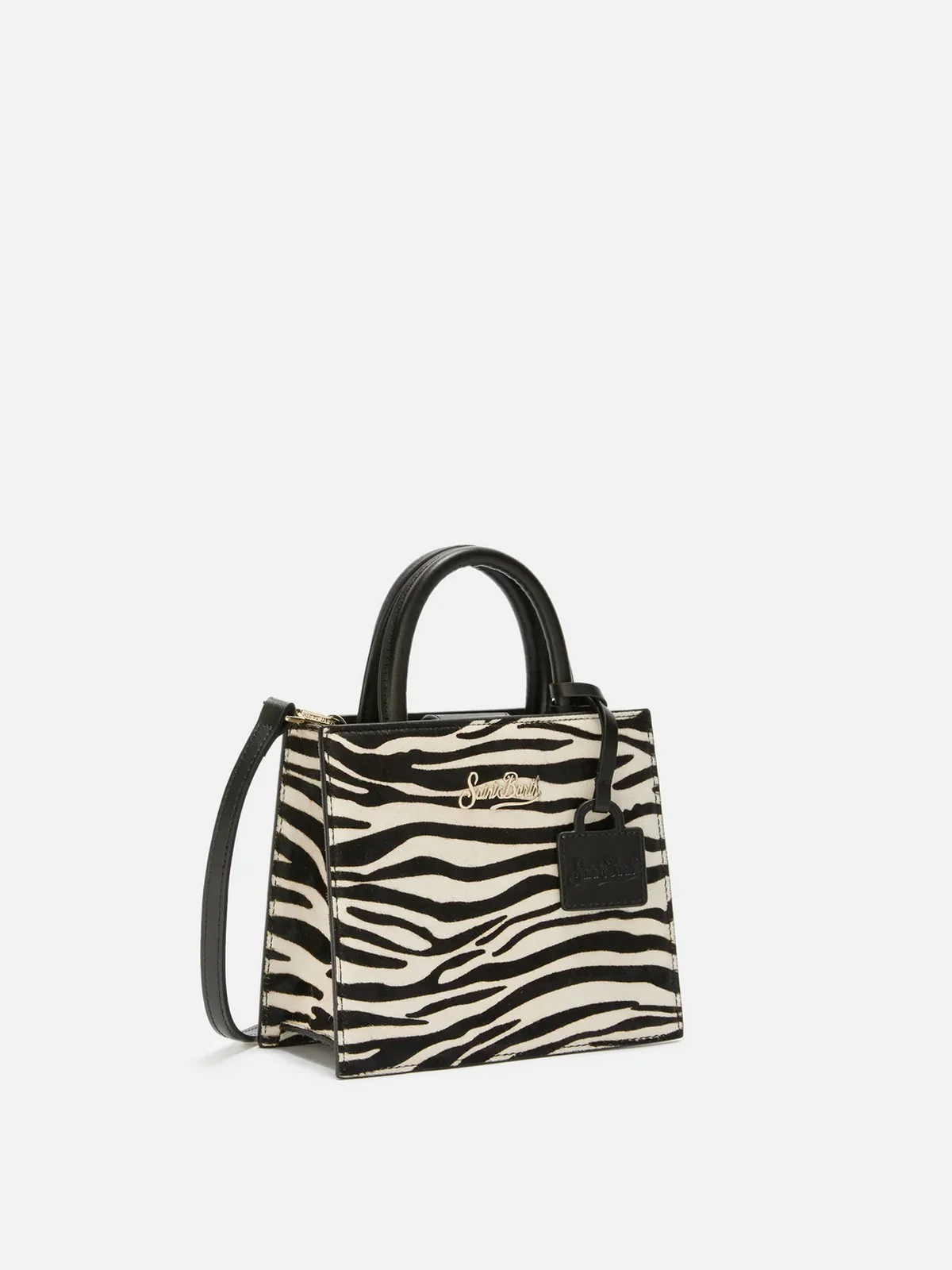 MC2 SAINT BARTH Pochette Donna SHOP BAG MINI 00711I ZEBRA BRUSHED LEATHER 10 - Image 3
