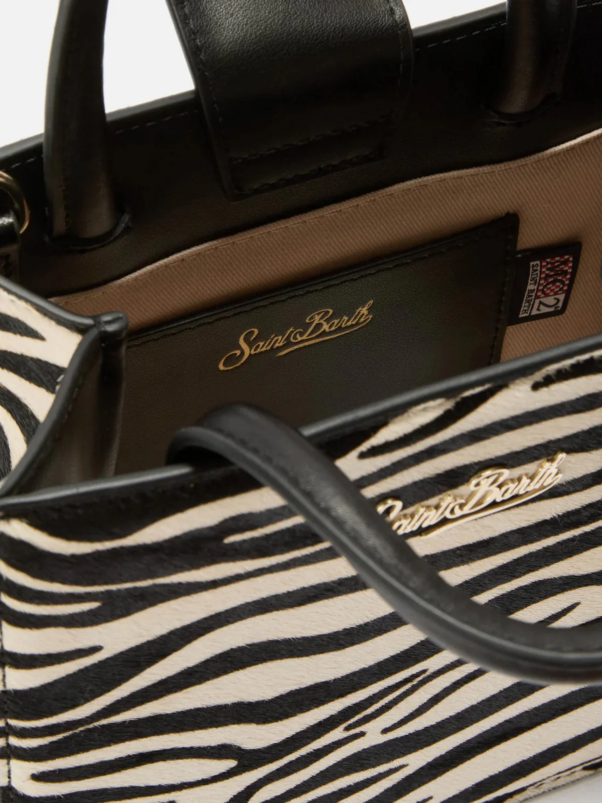 MC2 SAINT BARTH Pochette Donna SHOP BAG MINI 00711I ZEBRA BRUSHED LEATHER 10 - Image 4