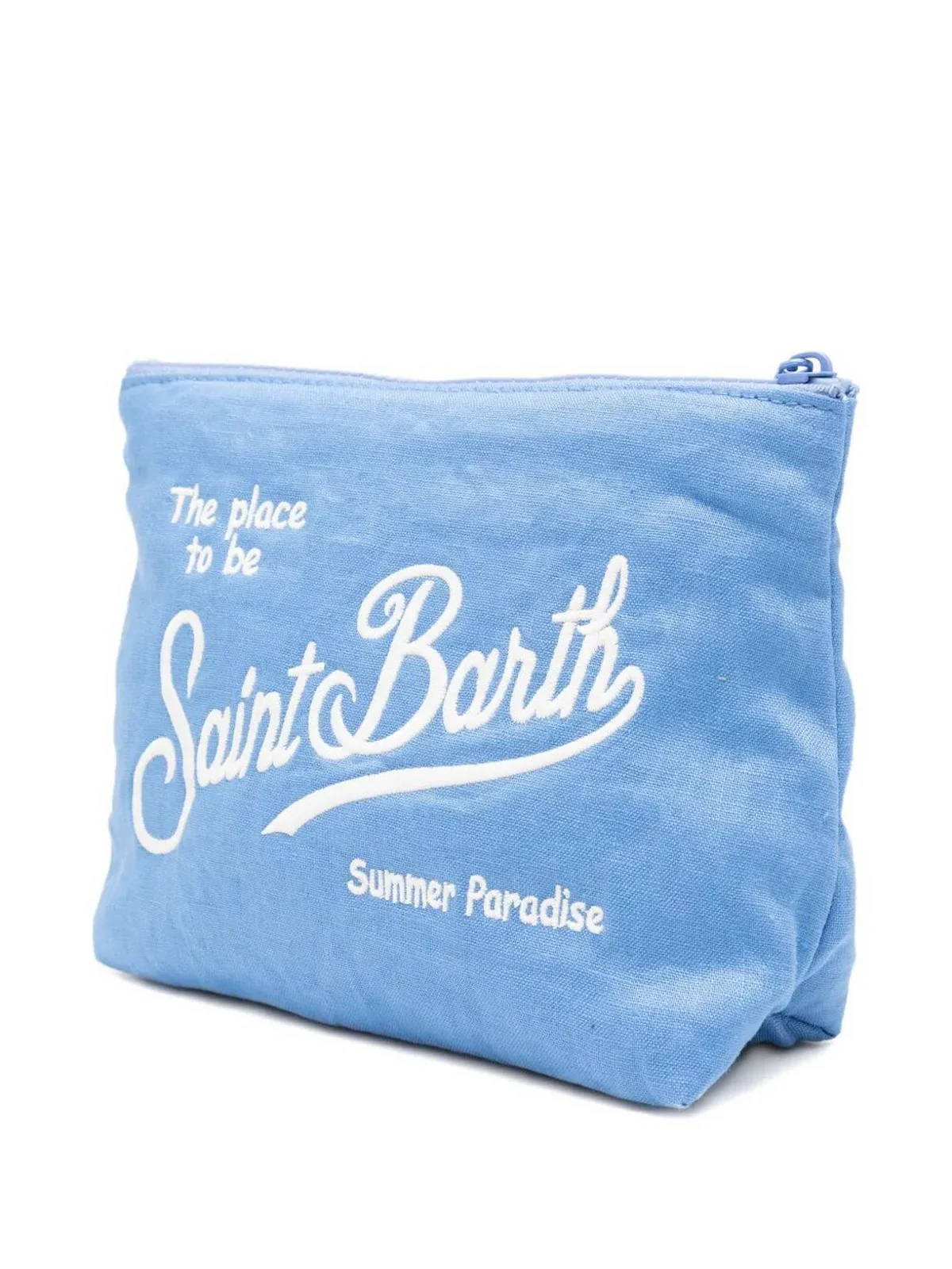 MC2 SAINT BARTH Pochette Unisex adulto  ALINE SOFT LINEN 00551L VINTAGE 17M CLOUD BLUE EMB - Image 3