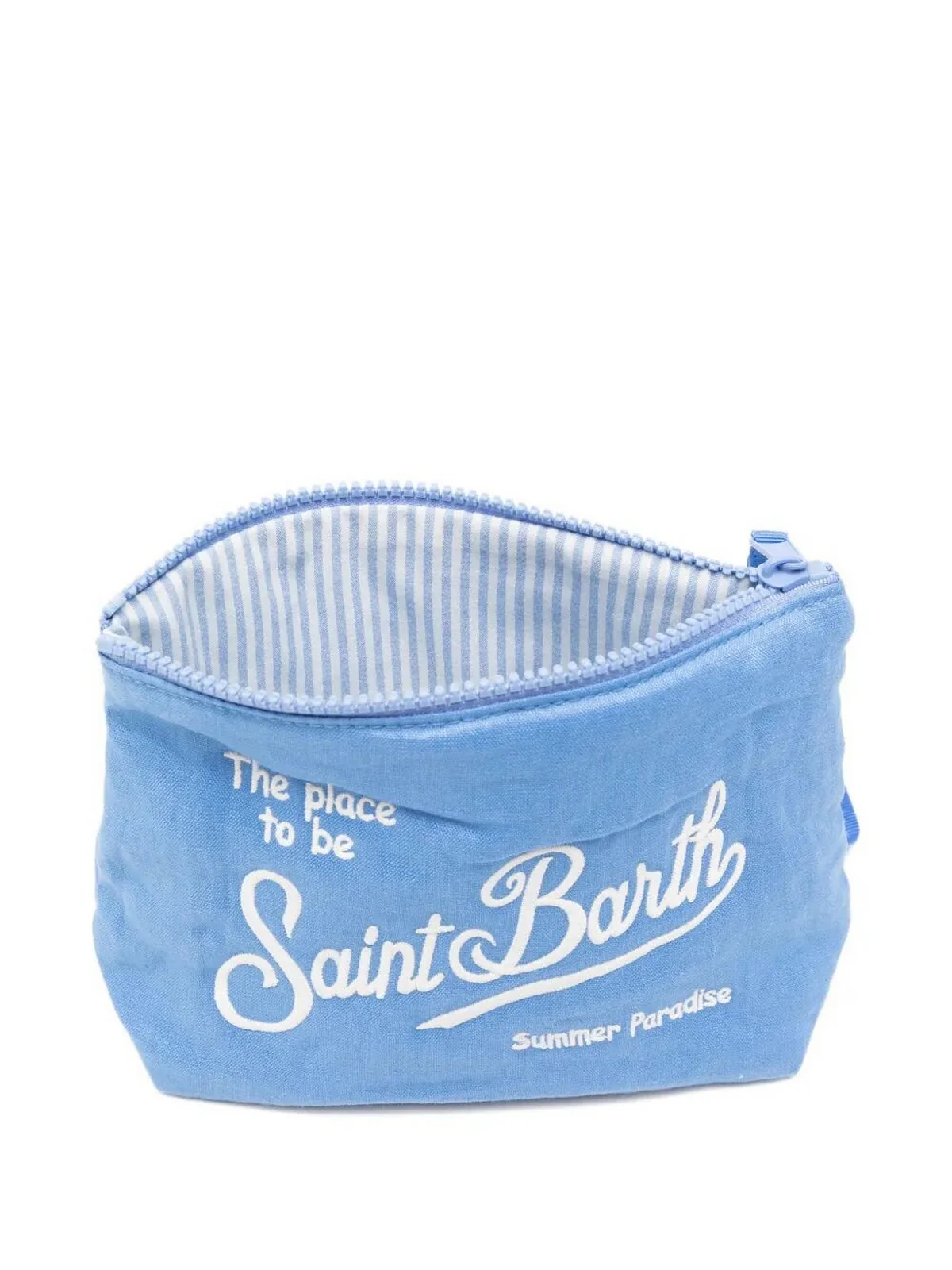 MC2 SAINT BARTH Pochette Unisex adulto  ALINE SOFT LINEN 00551L VINTAGE 17M CLOUD BLUE EMB - Image 4